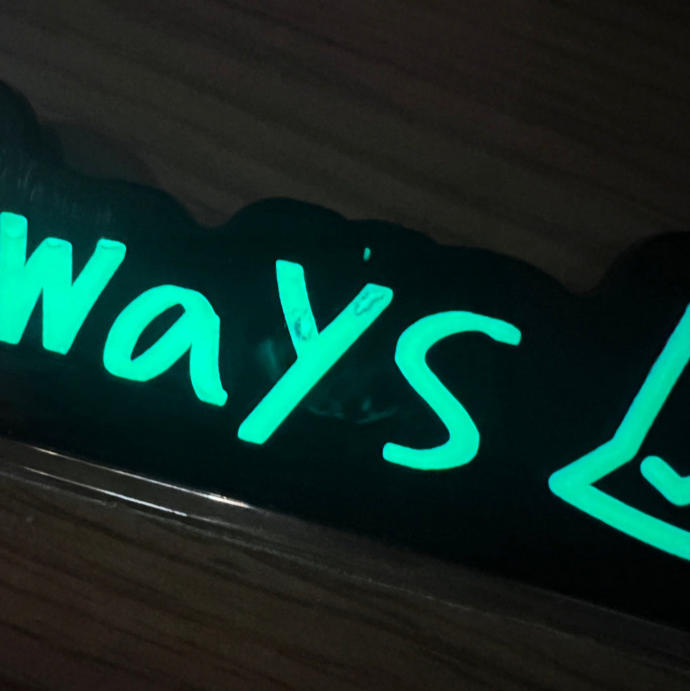 always tired v2.0 - license plate frame ~ GLOW - triple cat deluxe