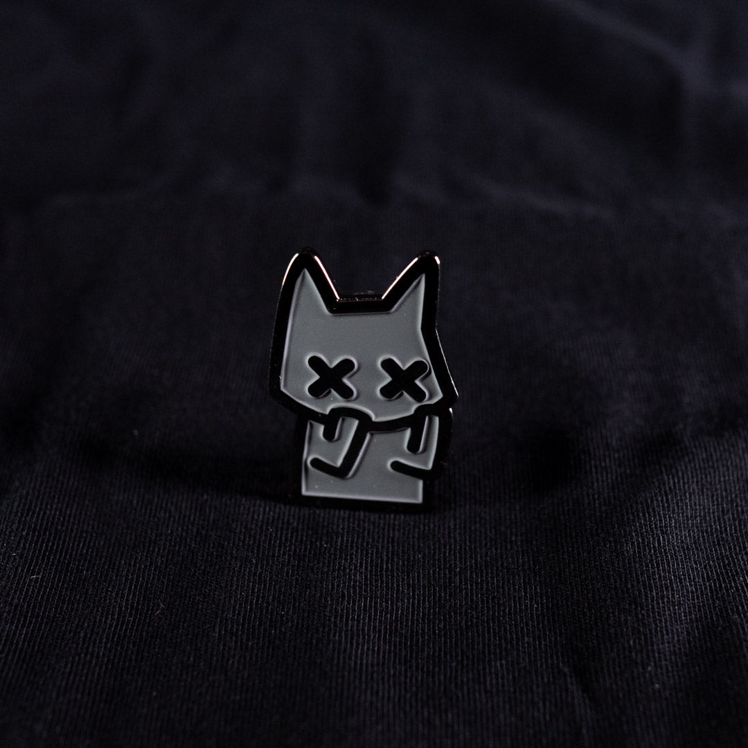 anxiety cat (pin) - triple cat deluxe