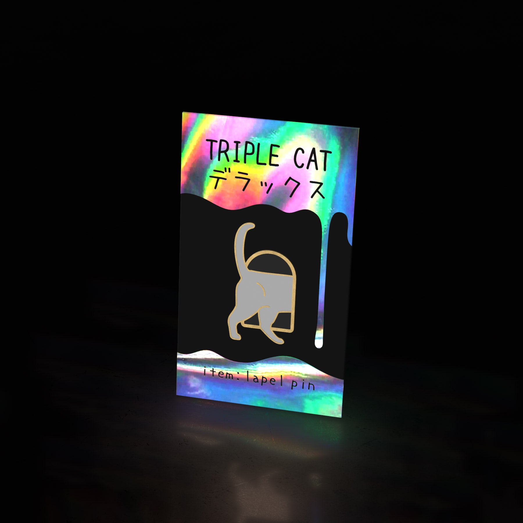 curious kitty (pin) - triple cat deluxe