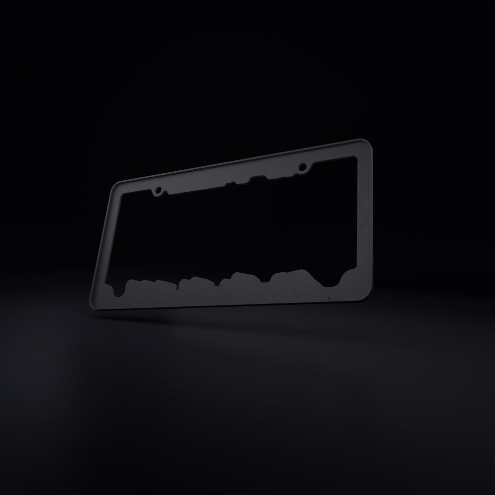 racer boi - automobile ブロロロロ - license plate frame (black/white text) - triple cat deluxe