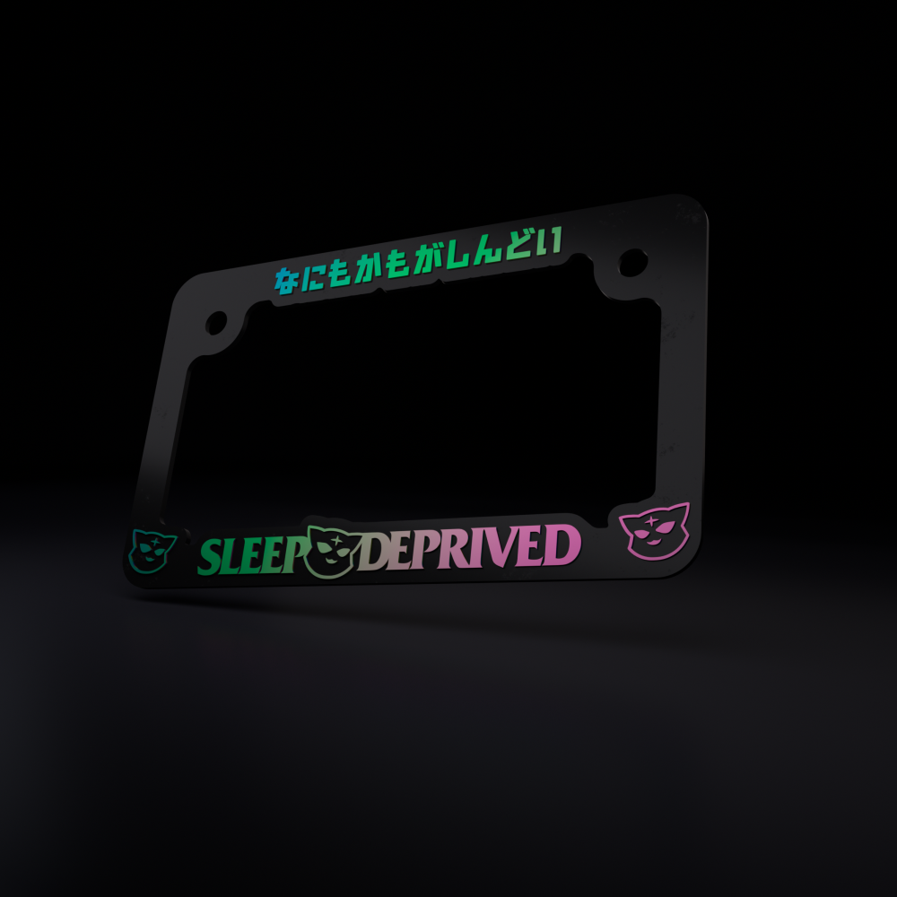 motorcycle frame ~ sleep deprived (black/oil slick) - triple cat deluxe