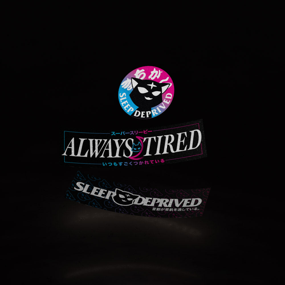 sleepy collection minis ~ specialty finish (3pk stickers) - triple cat deluxe