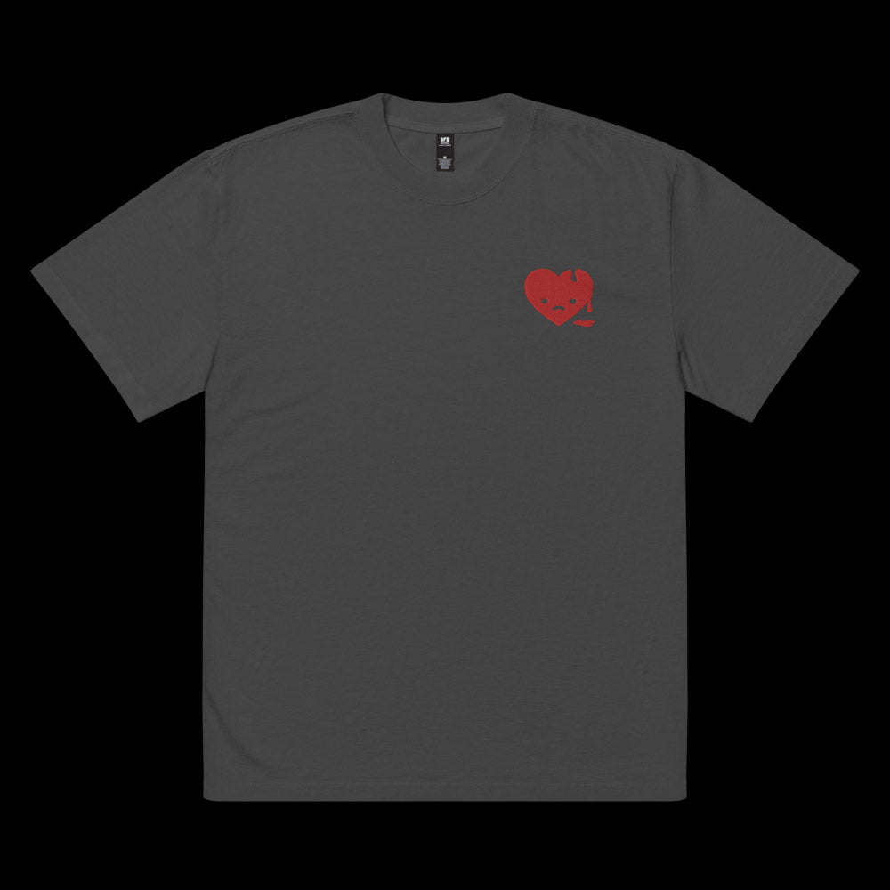 broken heart boi ~ oversized faded t-shirt (made to order) - triple cat deluxe