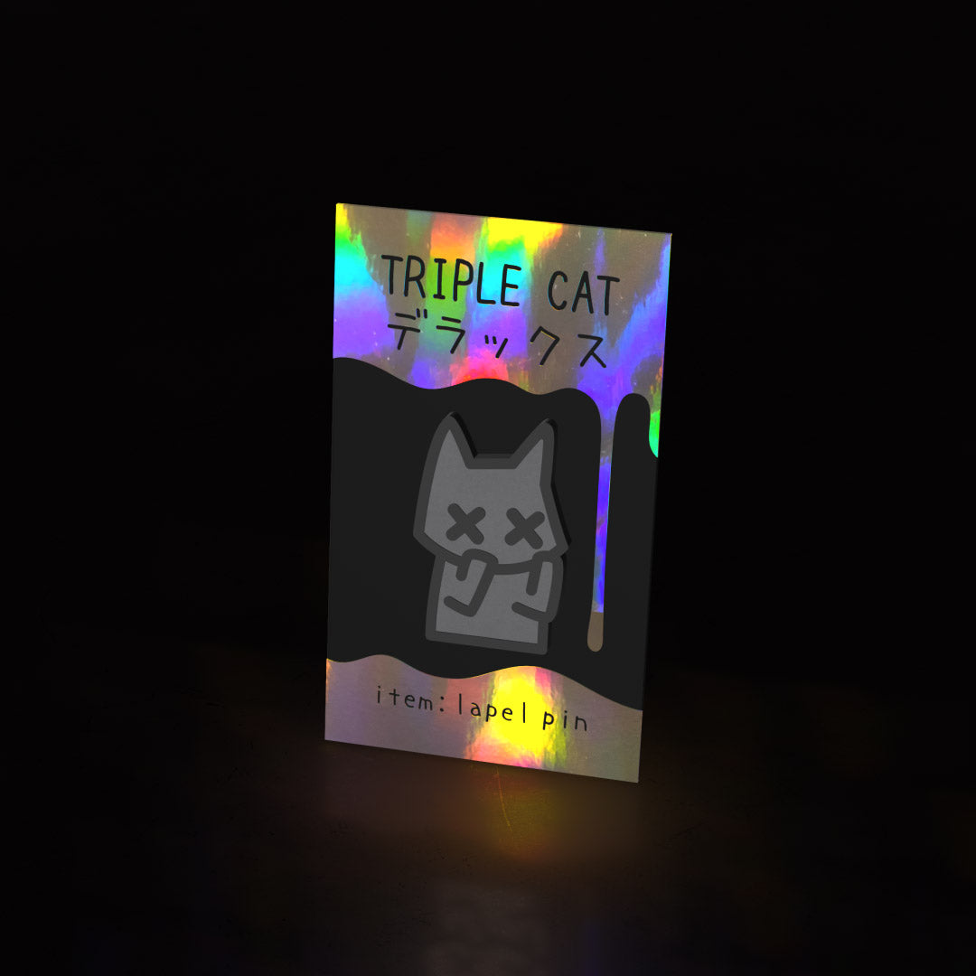 anxiety cat (pin) - triple cat deluxe