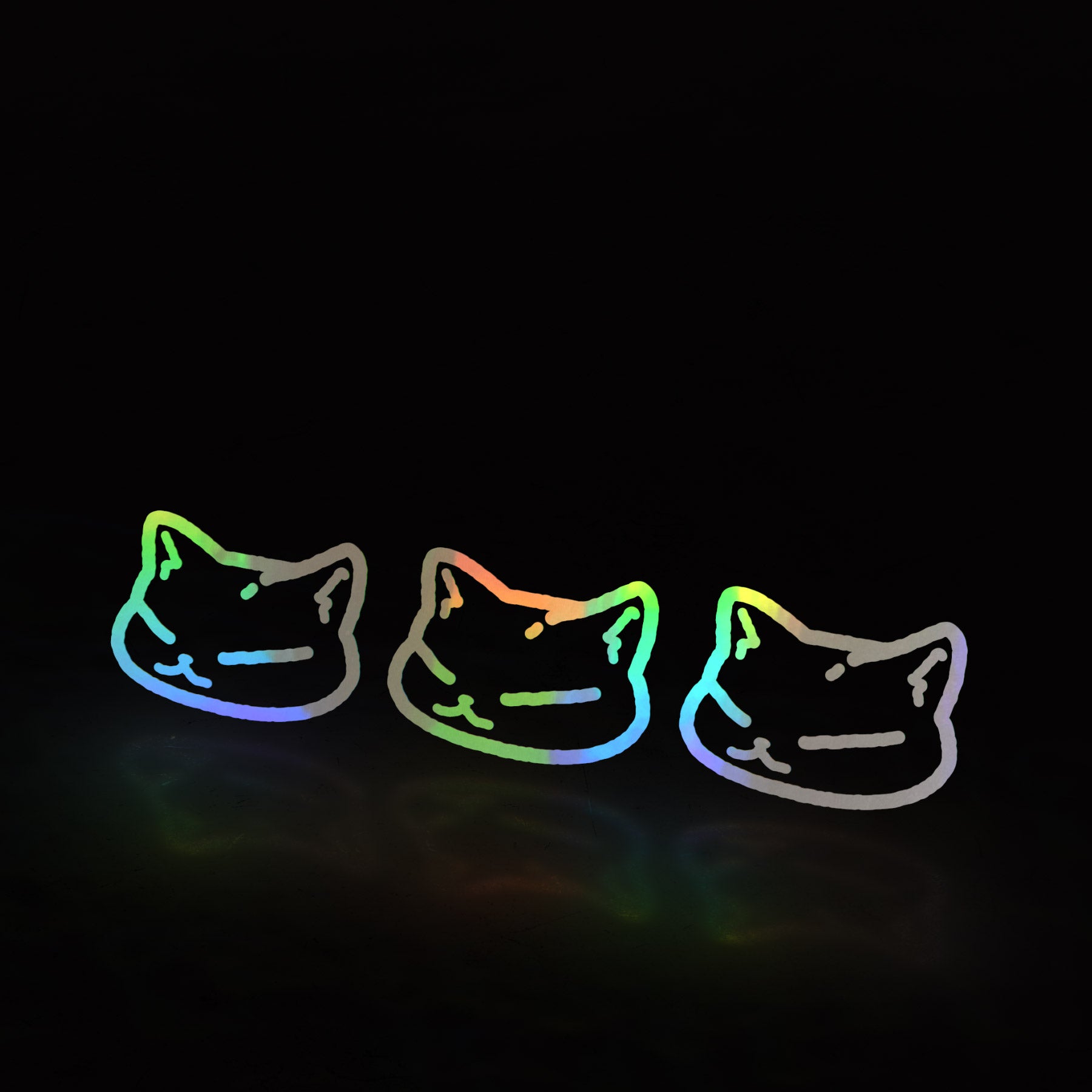 floofy 3 cat (decal) - triple cat deluxe