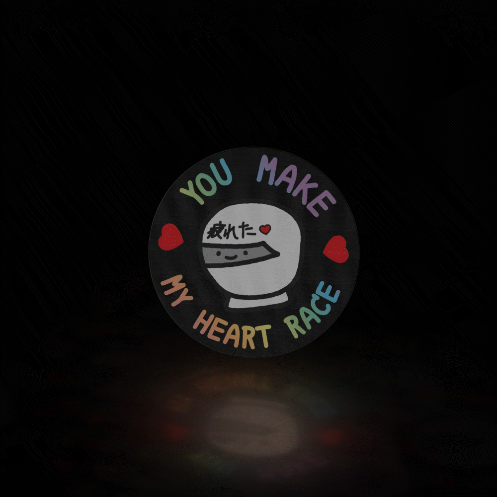 you make my heart race ~ (GIF sticker) - triple cat deluxe