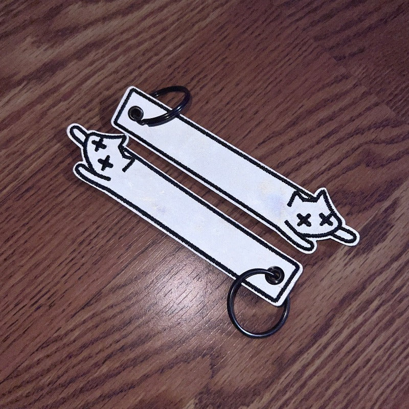 dead tired long kitty ~ REFLECTIVE (flight tag) - triple cat deluxe