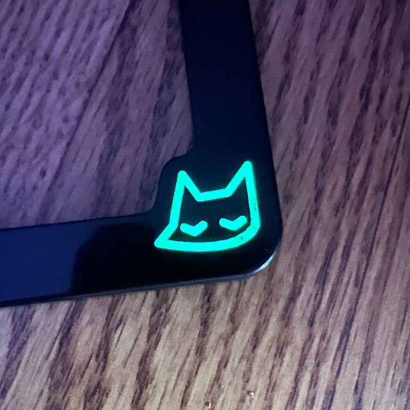 always tired v2.0 - license plate frame ~ GLOW - triple cat deluxe