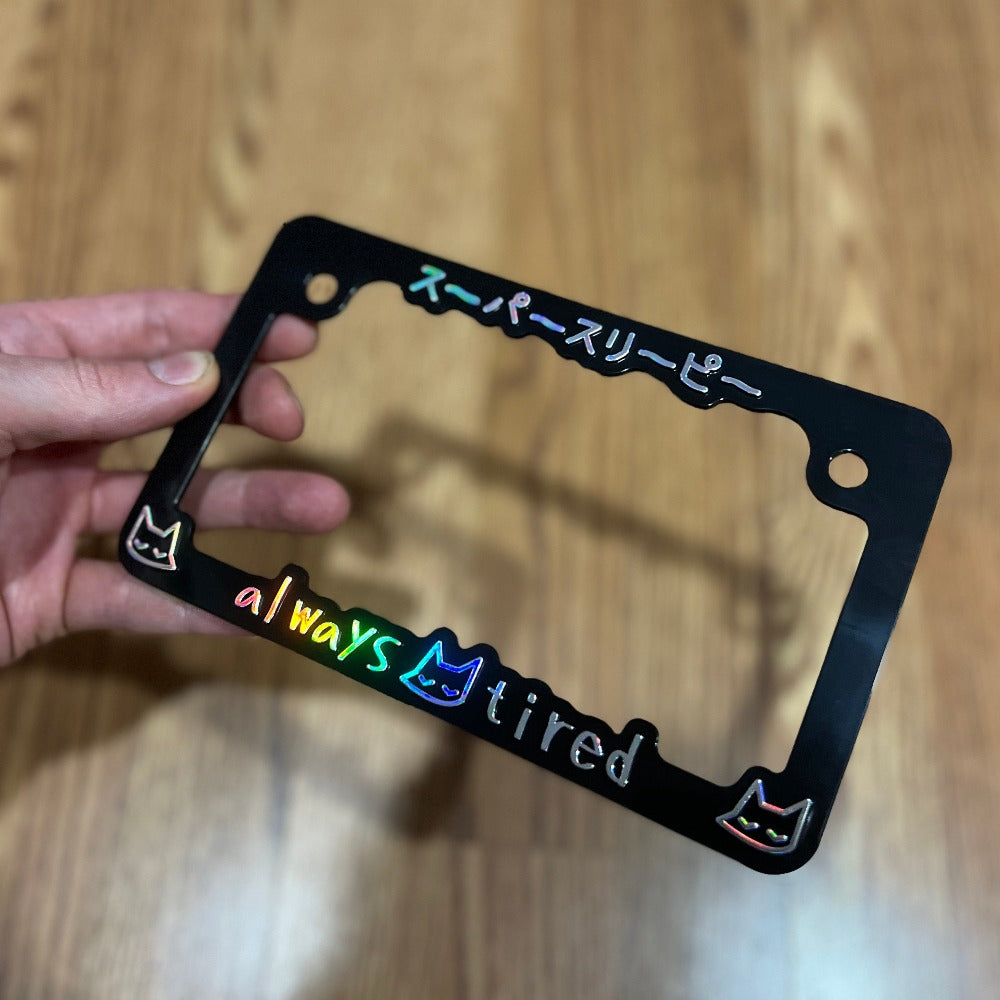 motorcycle frame - ALWAYS TIRED v2.0 (black/oil slick) - triple cat deluxe