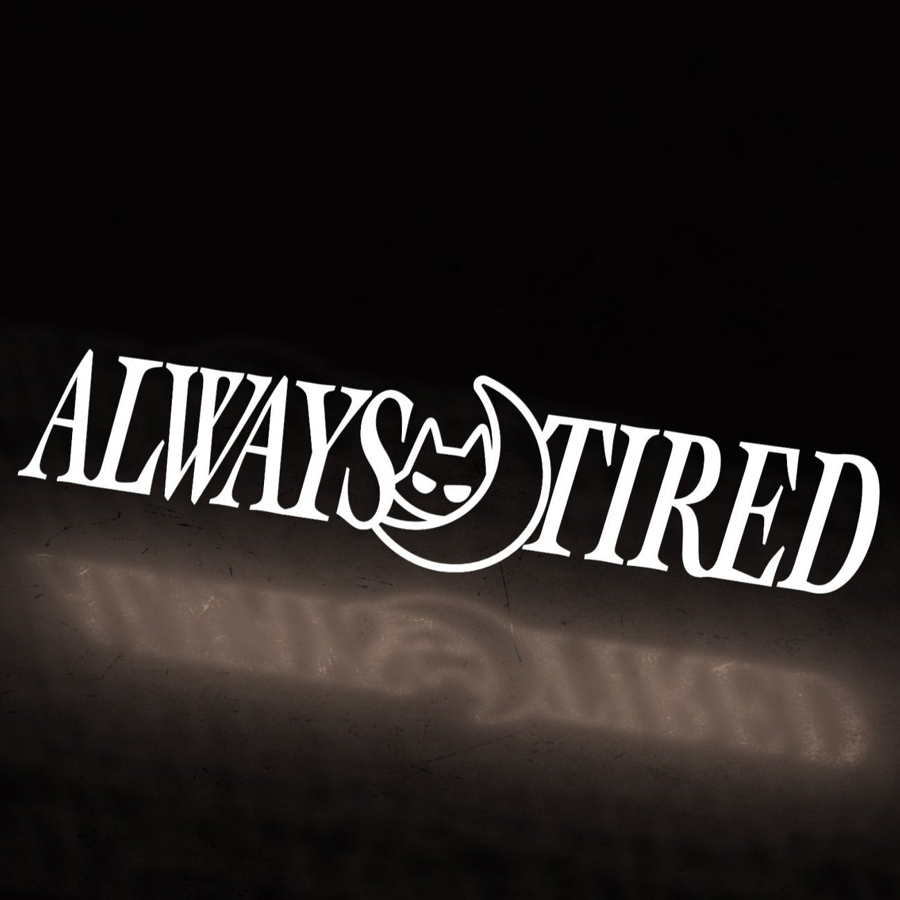 always tired moon cat classic ~ WHITE (DIE CUT BANNER KIT) - triple cat deluxe