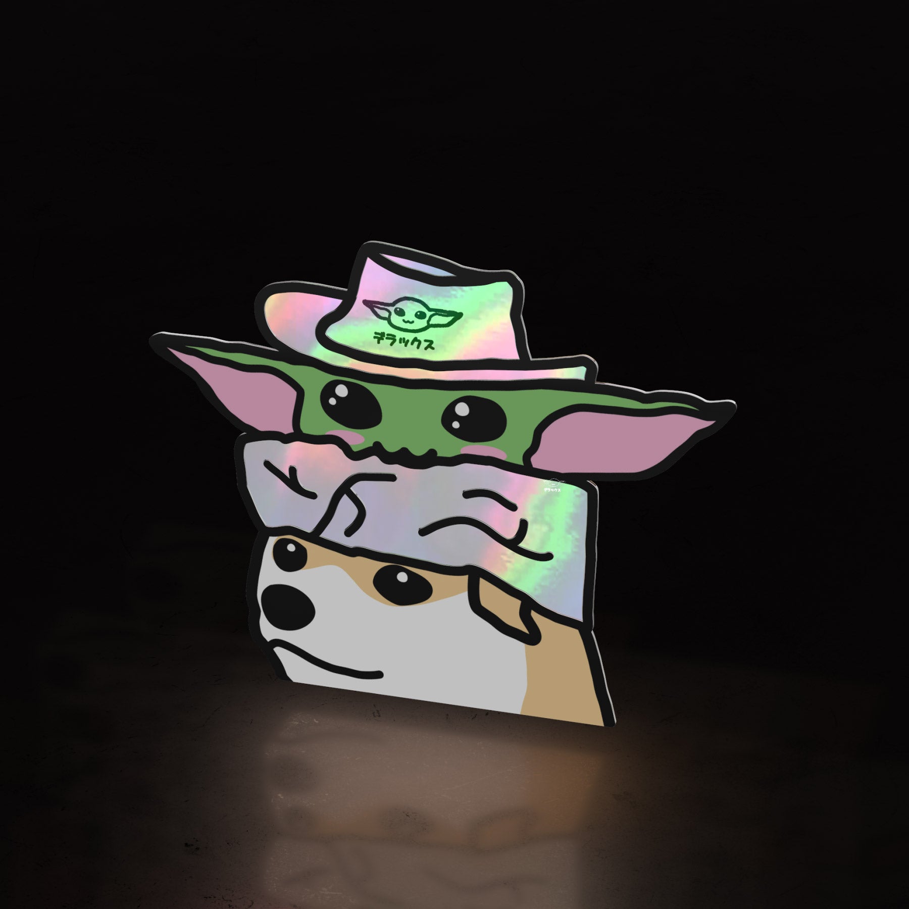 alien boi shiba (sticker) - triple cat deluxe