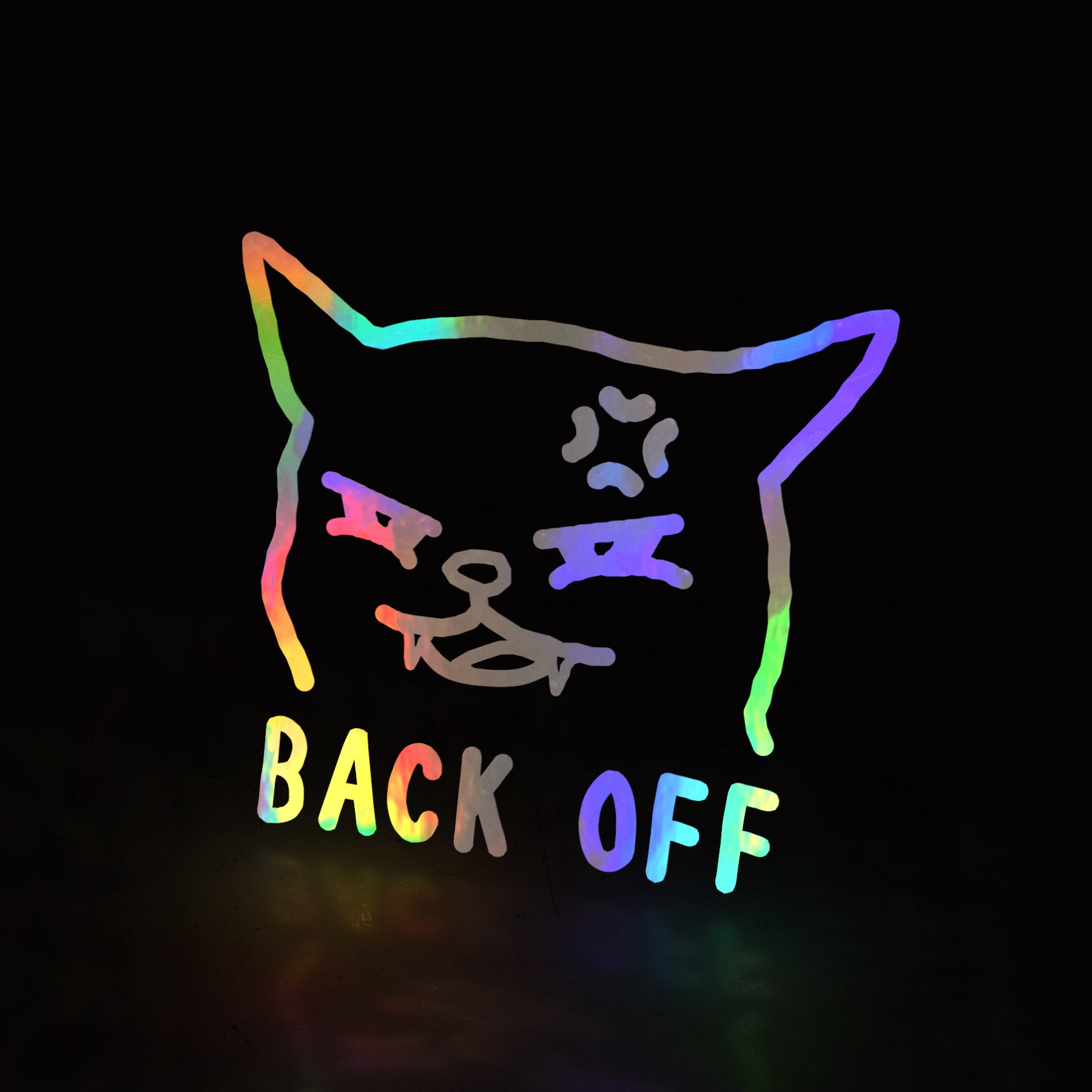back off cat (decal) - triple cat deluxe