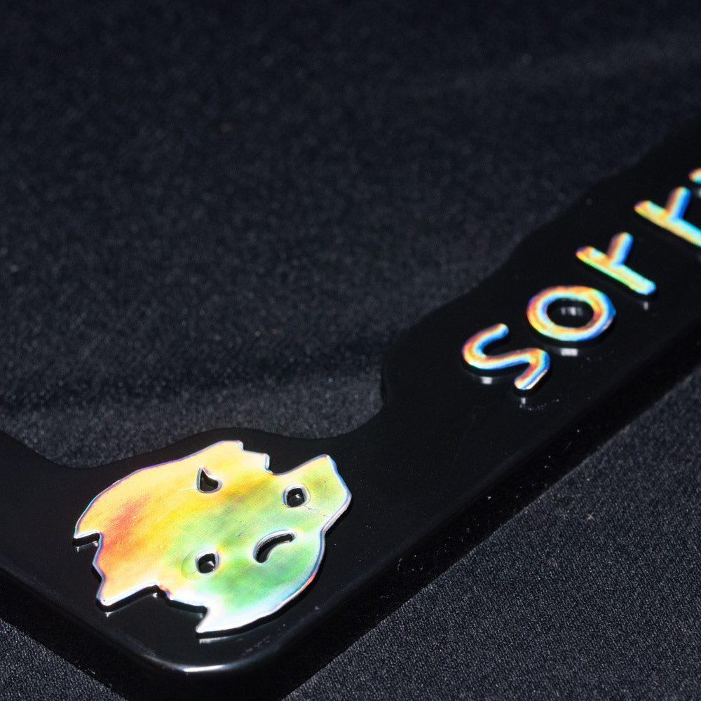 bad driver - license plate frame (black/oil slick) - triple cat deluxe
