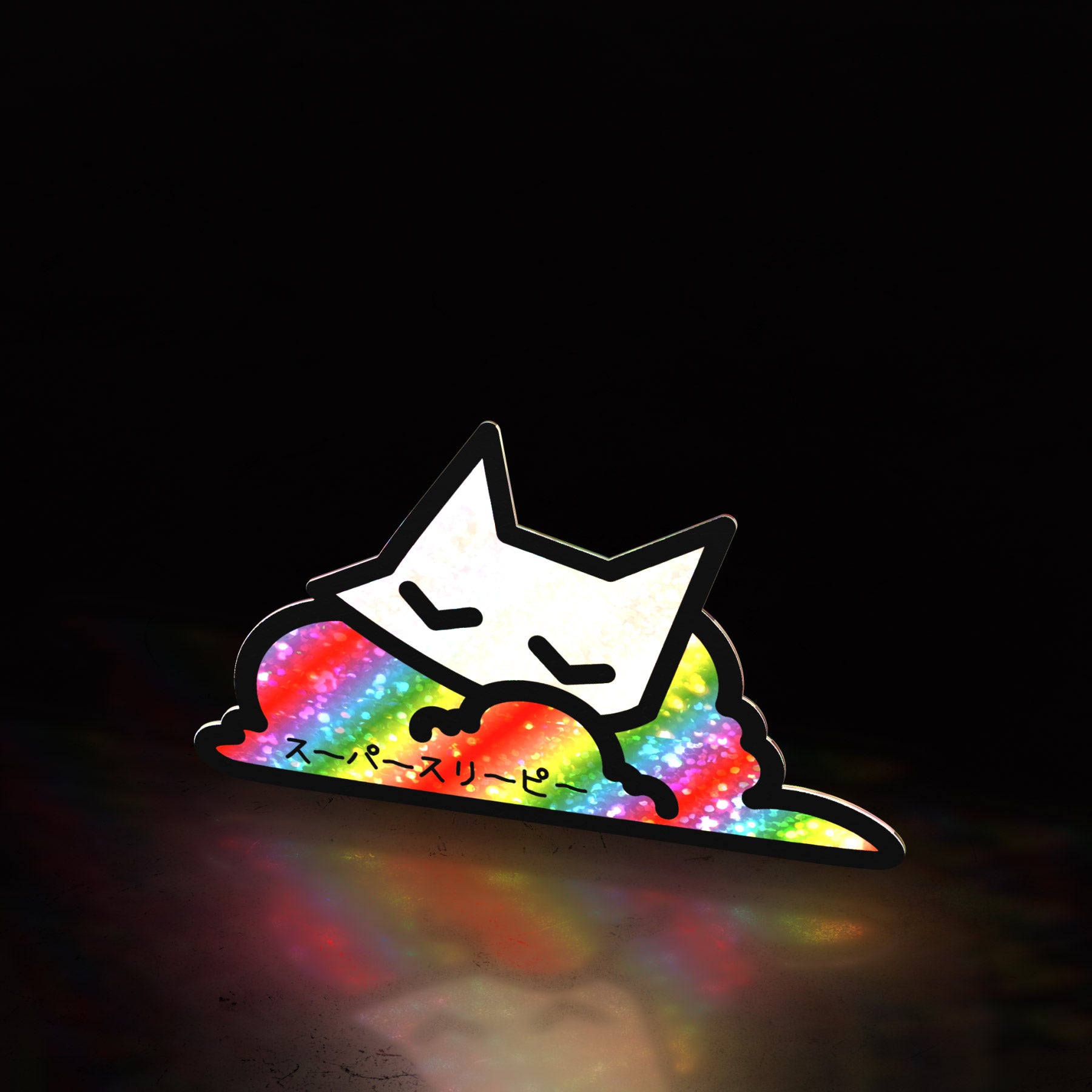 rainbow cloud cat (sticker) - triple cat deluxe