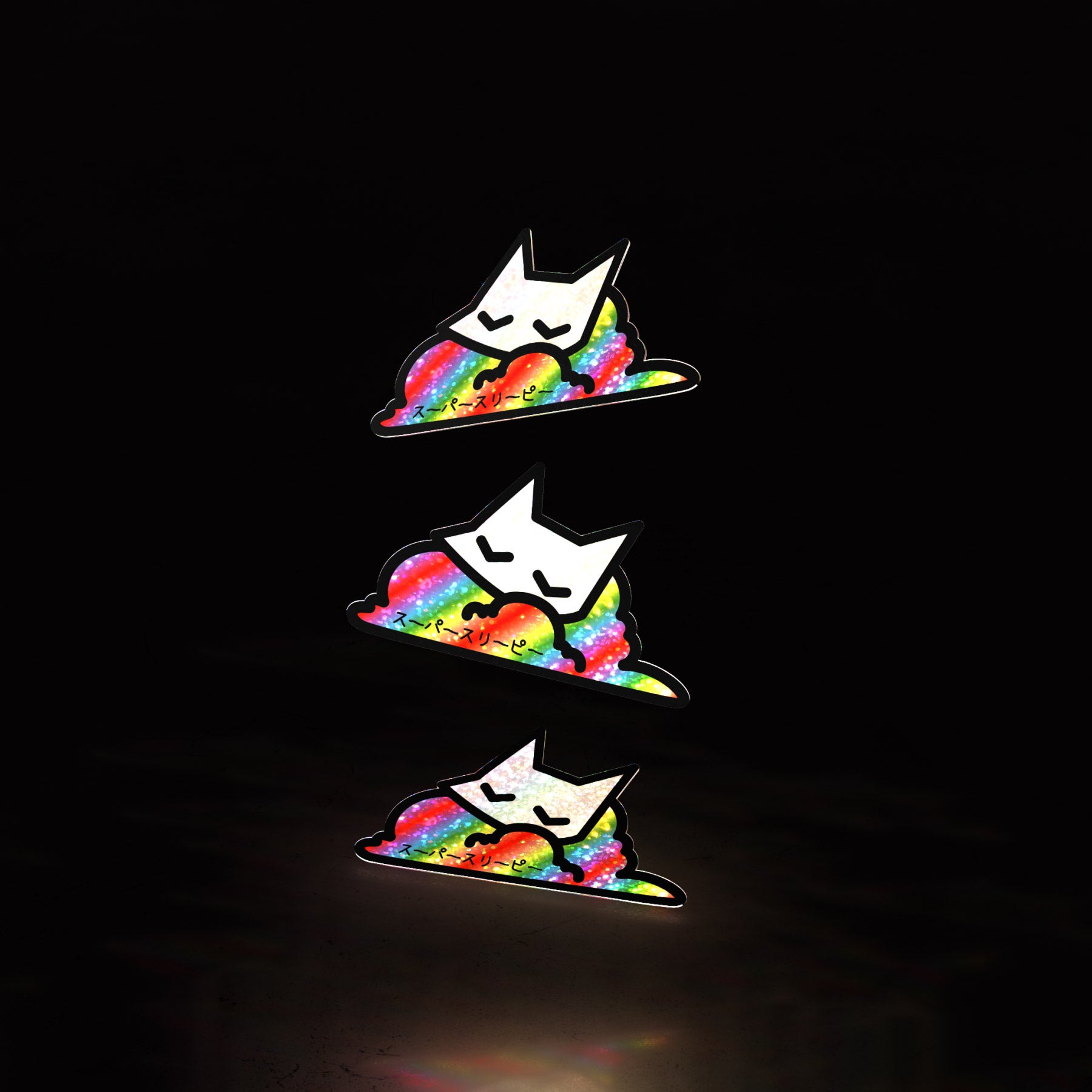 rainbow cloud cat minis (3pk stickers) - triple cat deluxe