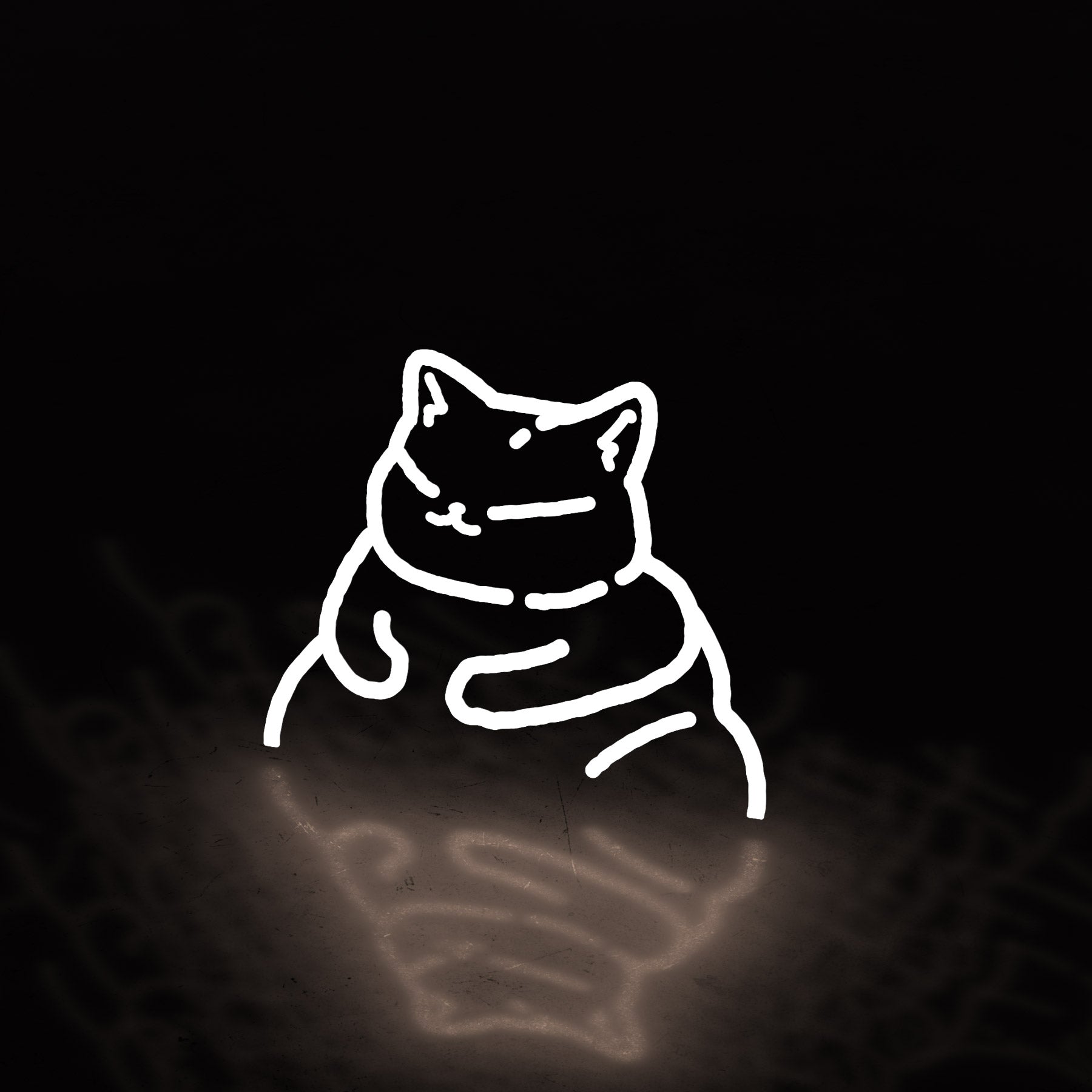 chonky cat solo (decal) ~ WHITE - triple cat deluxe