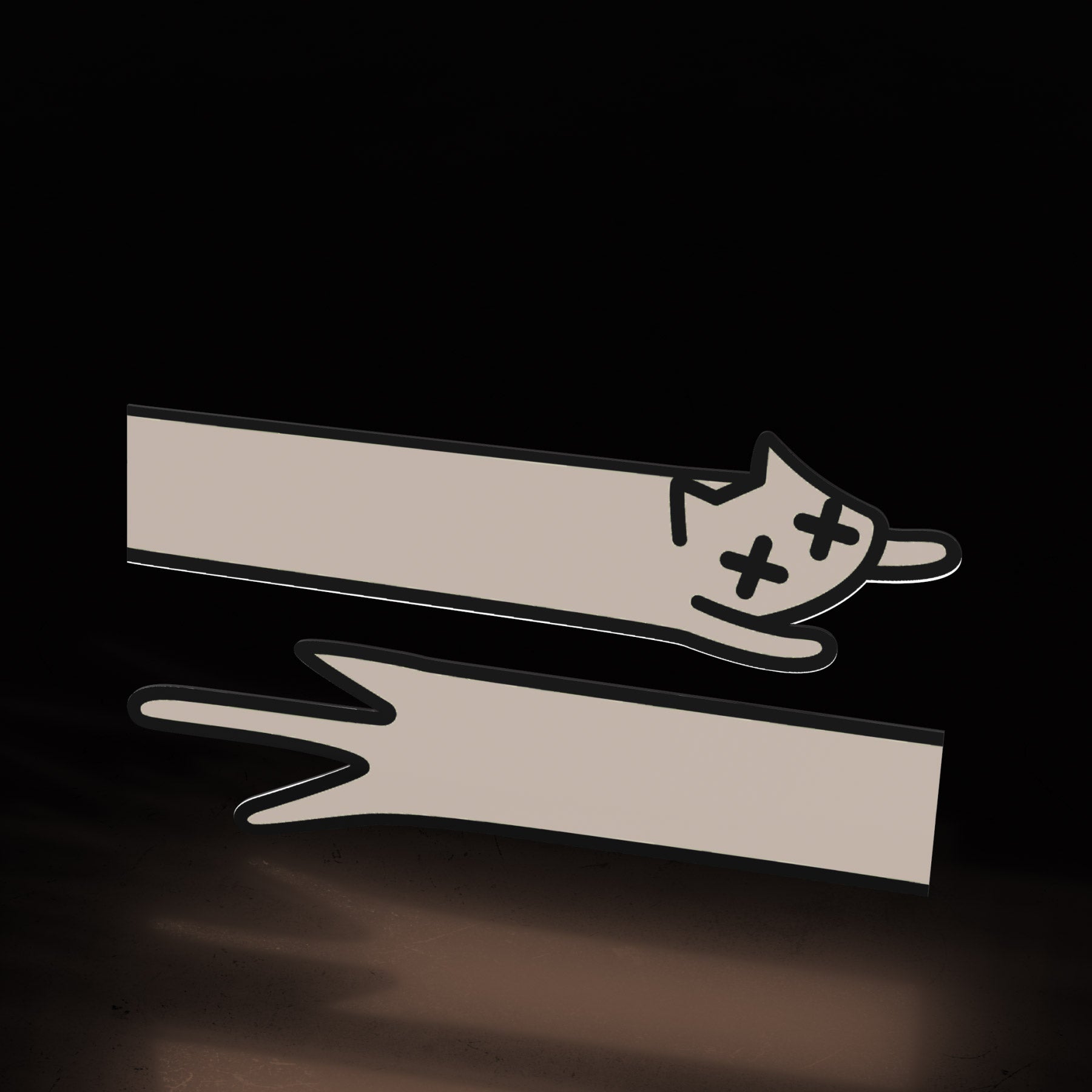 dead tired long kitty split (sticker) - triple cat deluxe