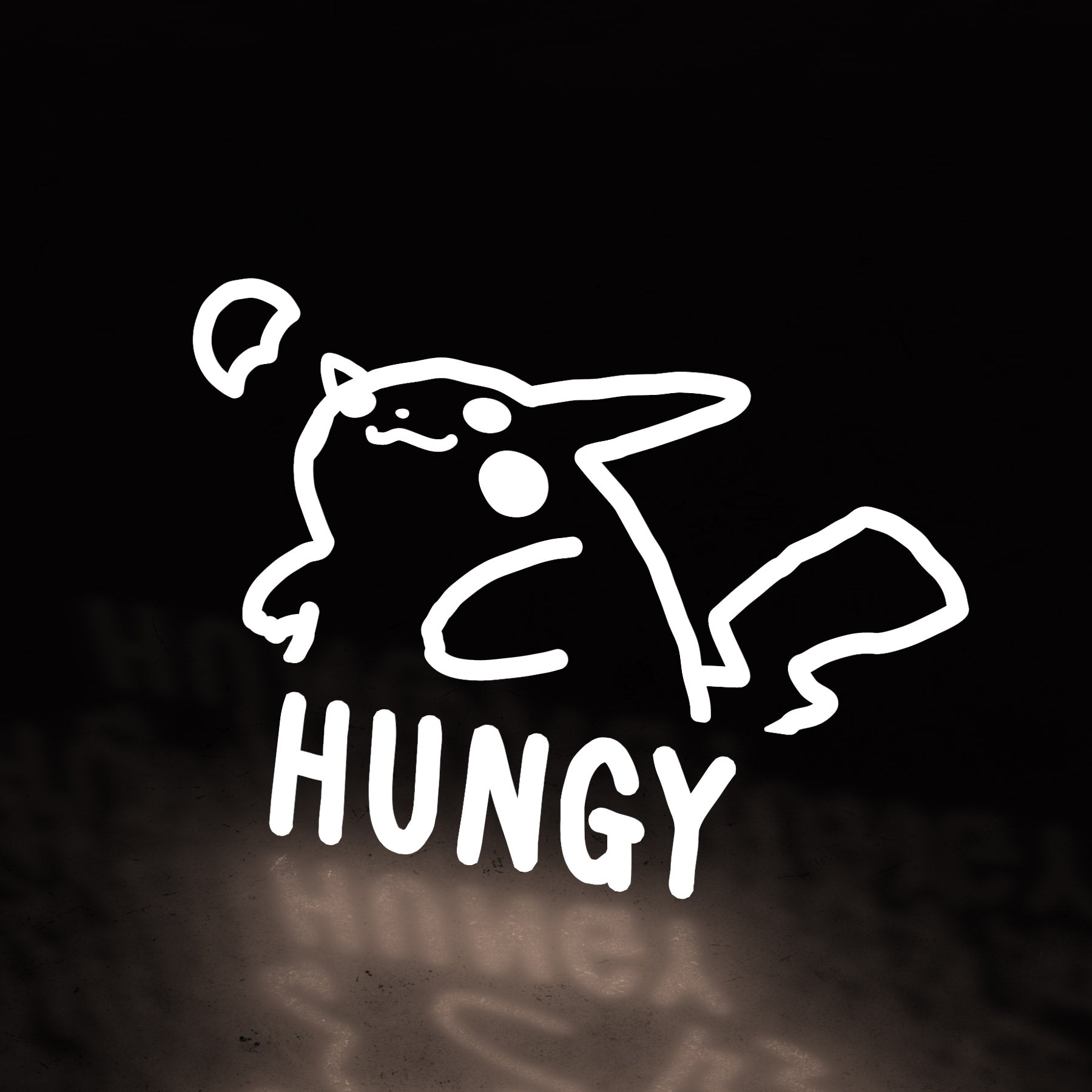 hungy boi chonkachu ~ white (decal) - triple cat deluxe