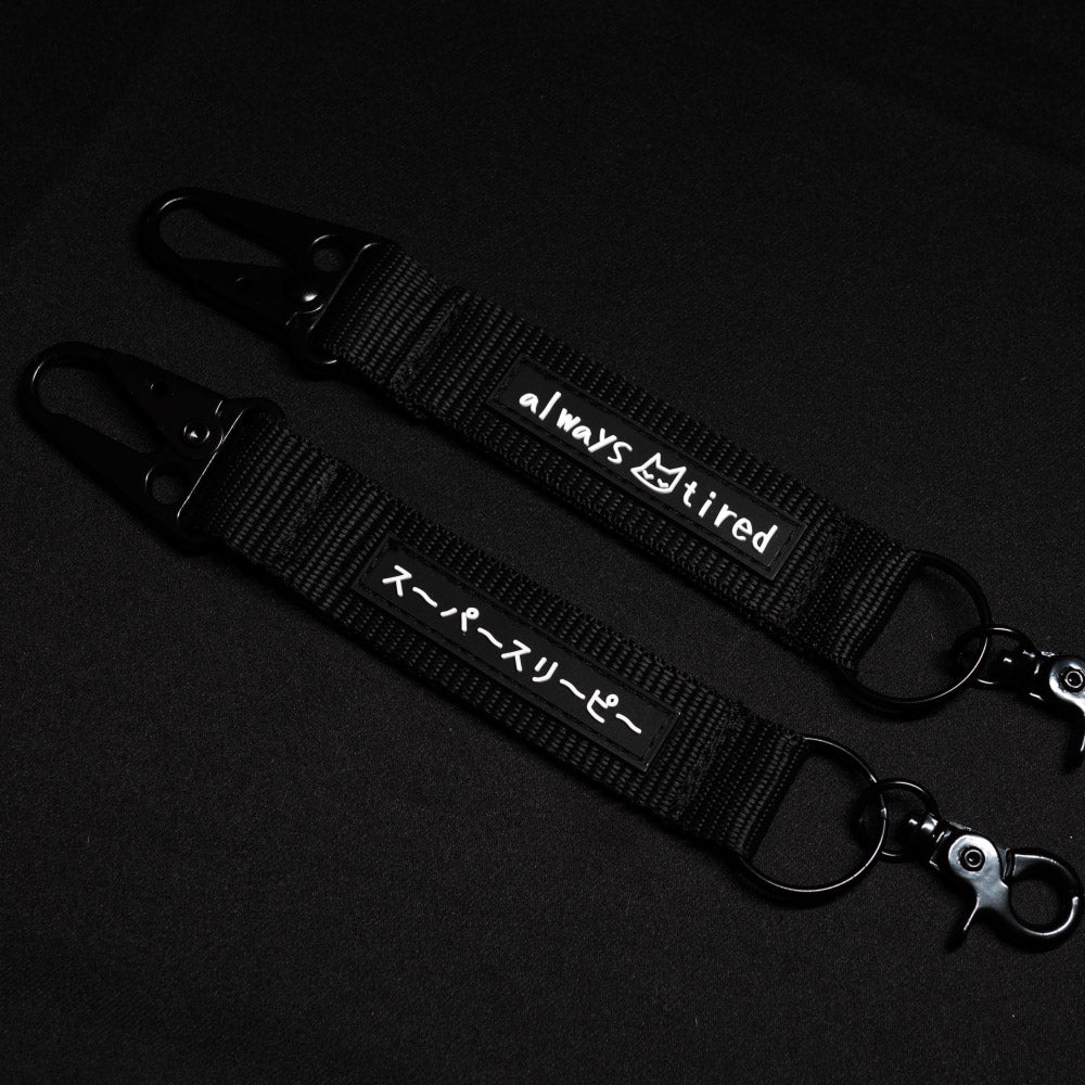 always tired ~ carabiner strap (keychain) - triple cat deluxe
