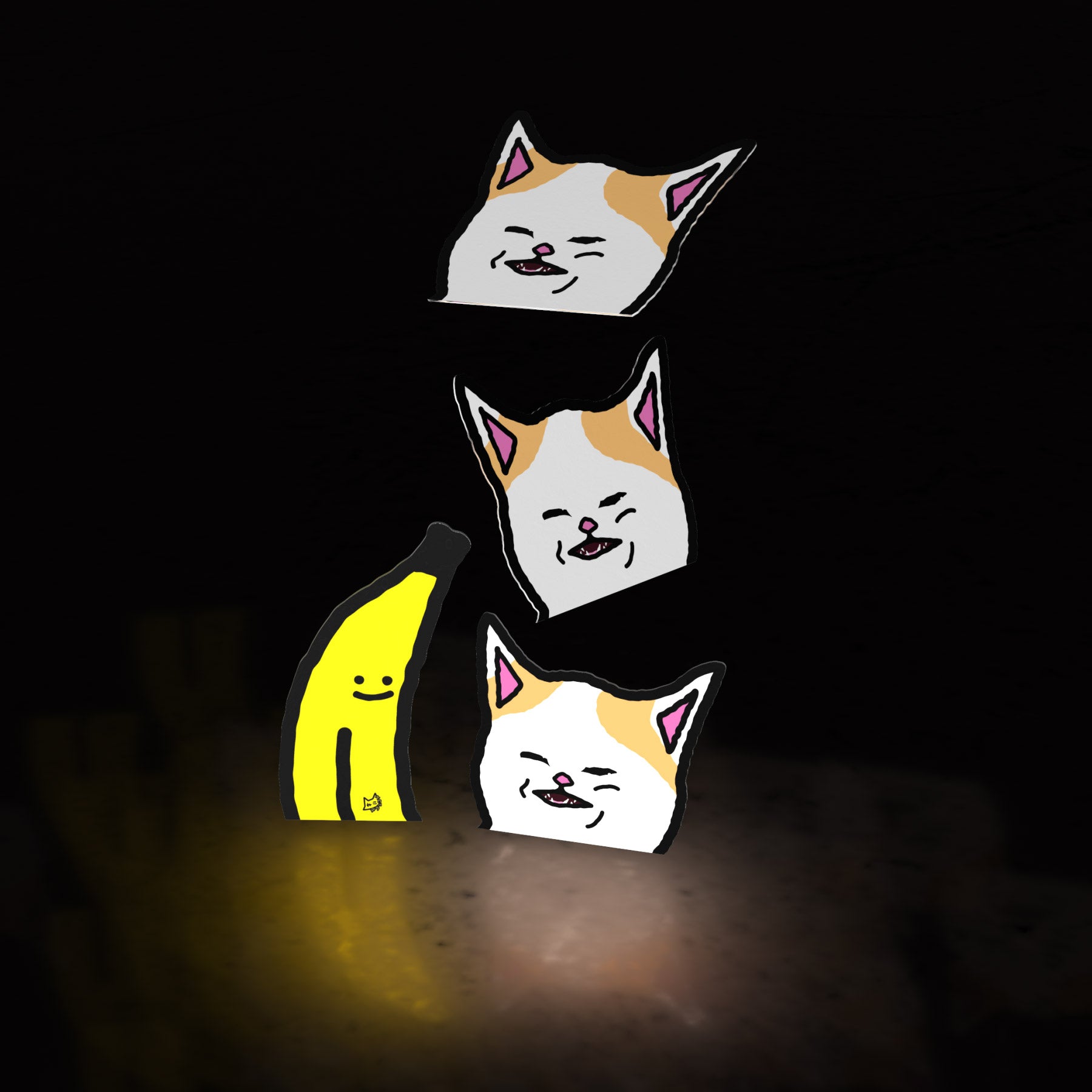 mad cat minis (4pk stickers) - triple cat deluxe