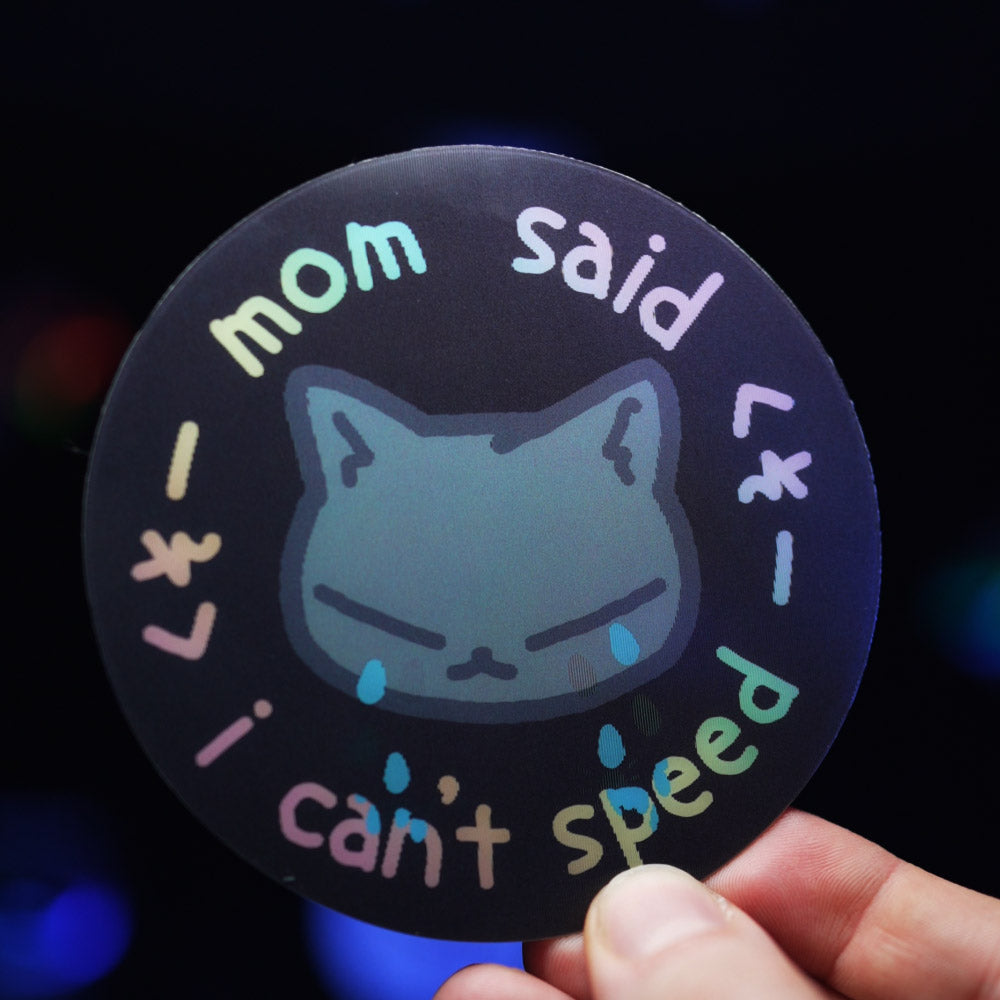mom said i cant speed kitty ~ (GIF sticker) - triple cat deluxe