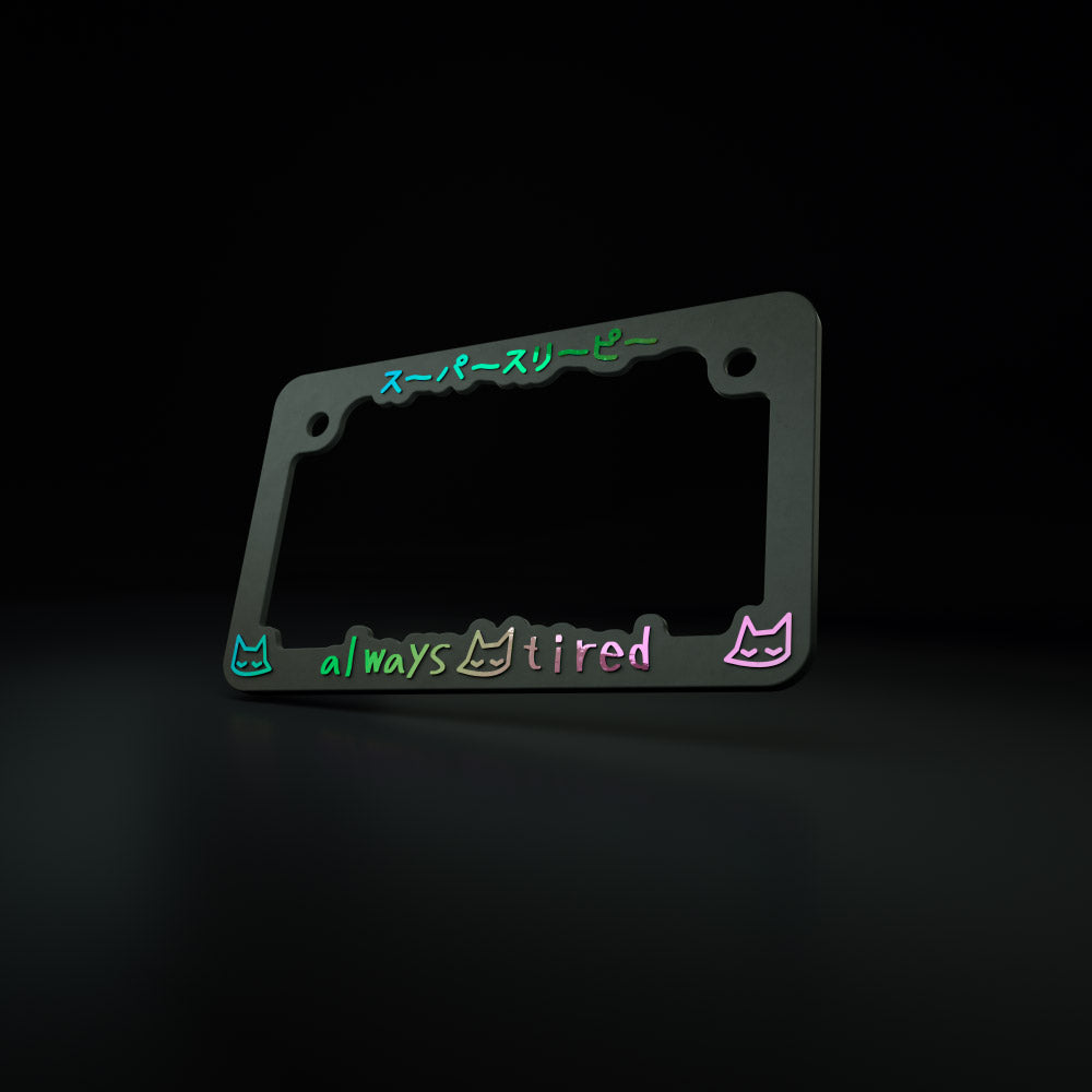 motorcycle frame - ALWAYS TIRED v2.0 (black/oil slick) - triple cat deluxe