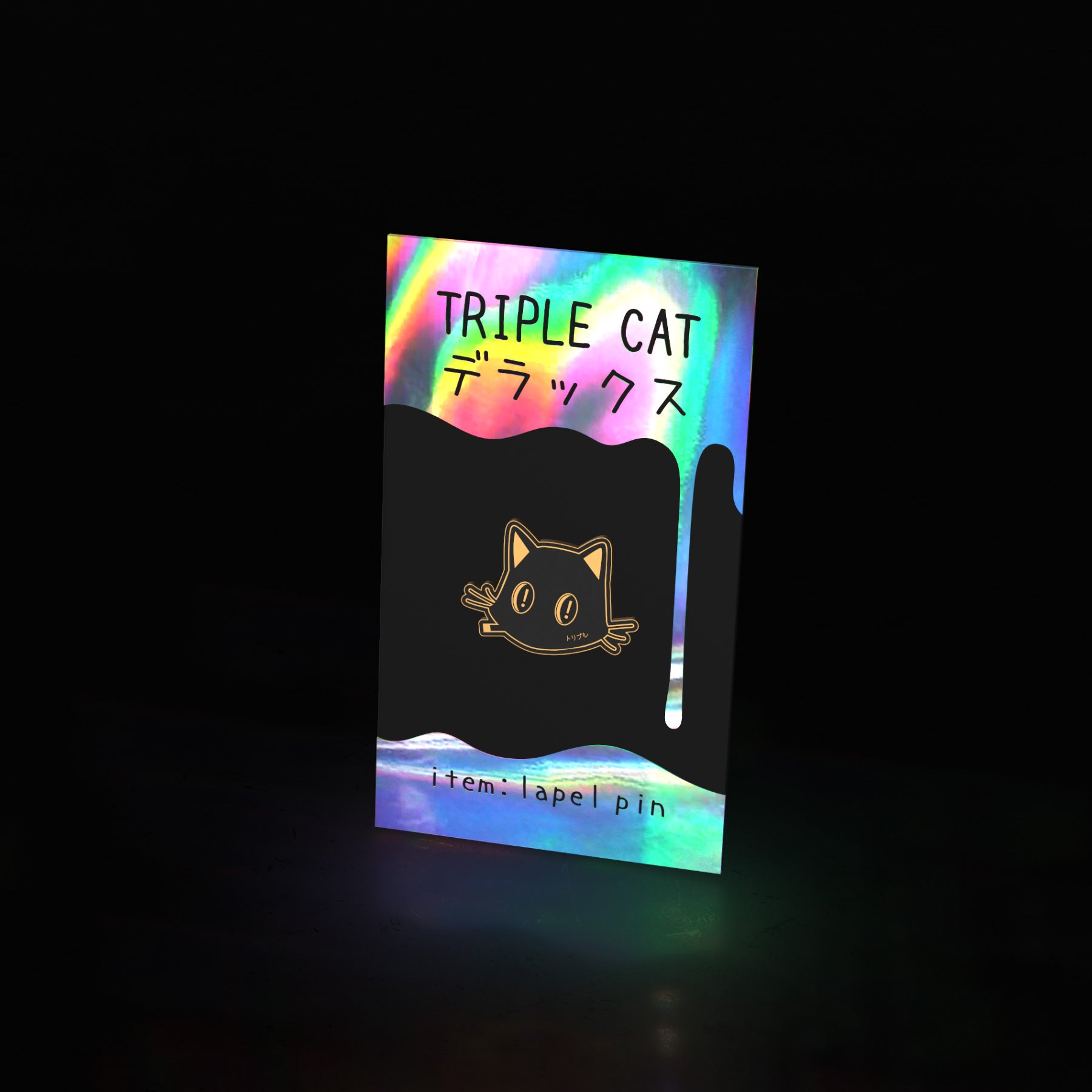 no eyes neko (pin) - triple cat deluxe