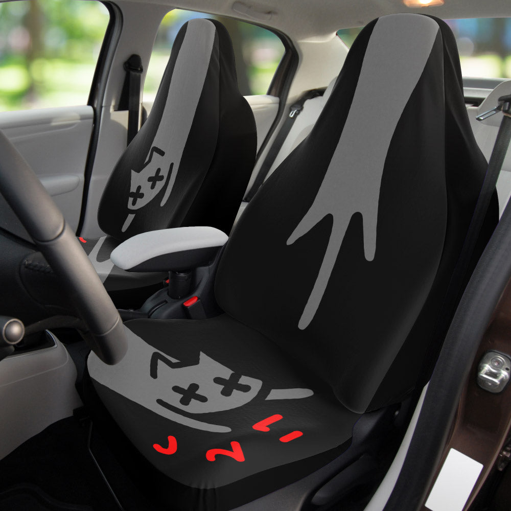 ouch cat ~ car seat cover (pair) ~ made to order - triple cat deluxe