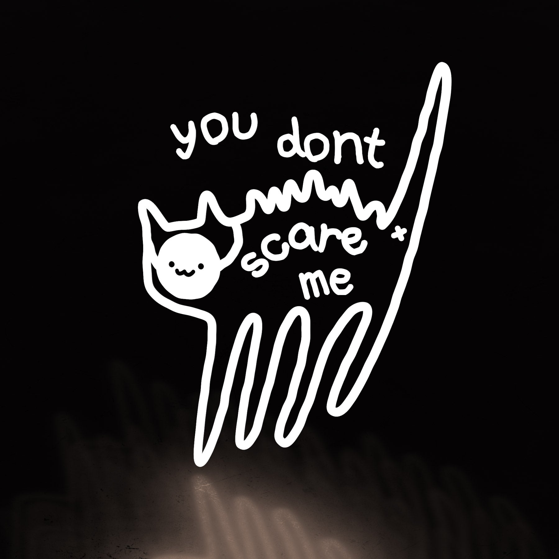 not scaredy cat (decal) ~ white - triple cat deluxe