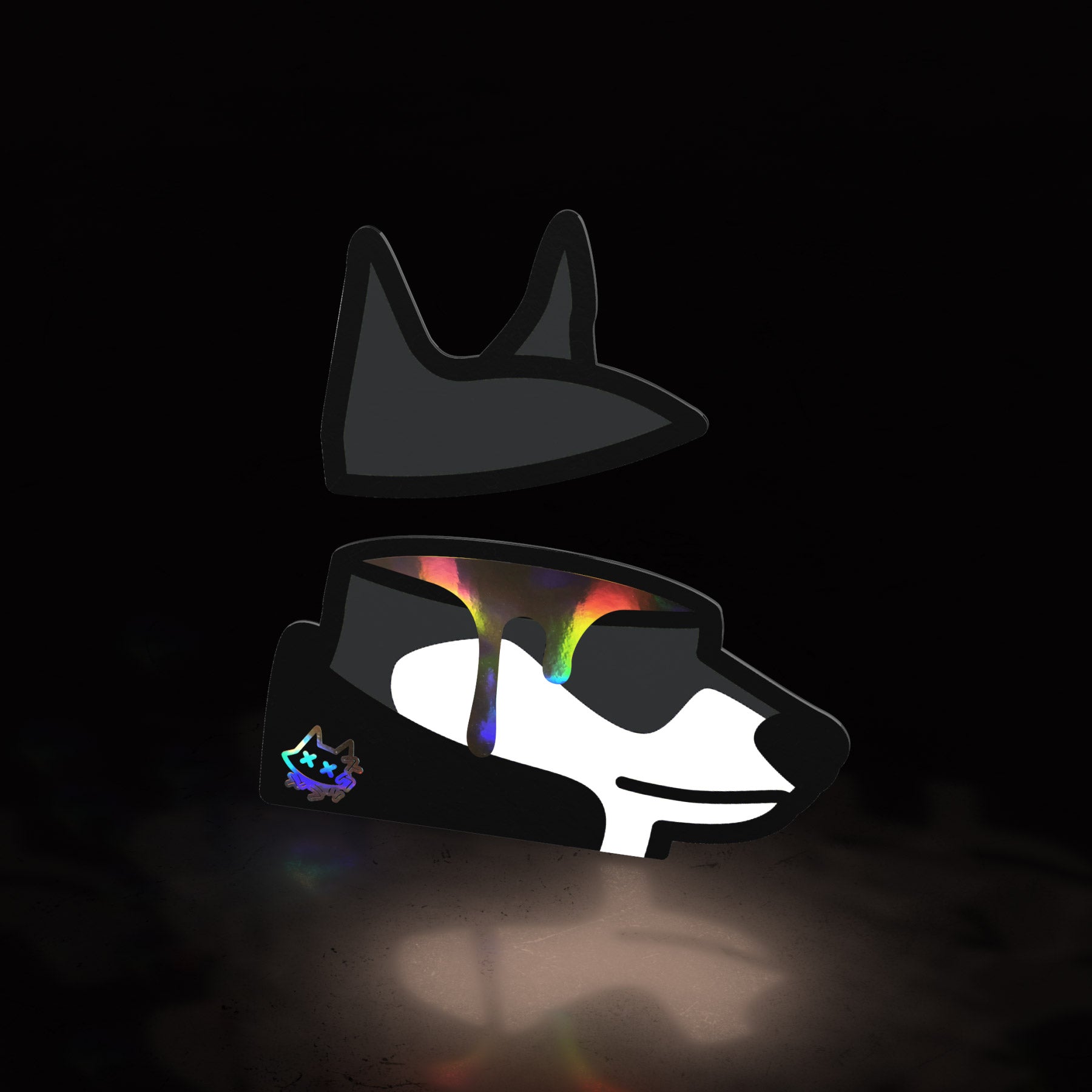 shiba brains (sticker) - triple cat deluxe