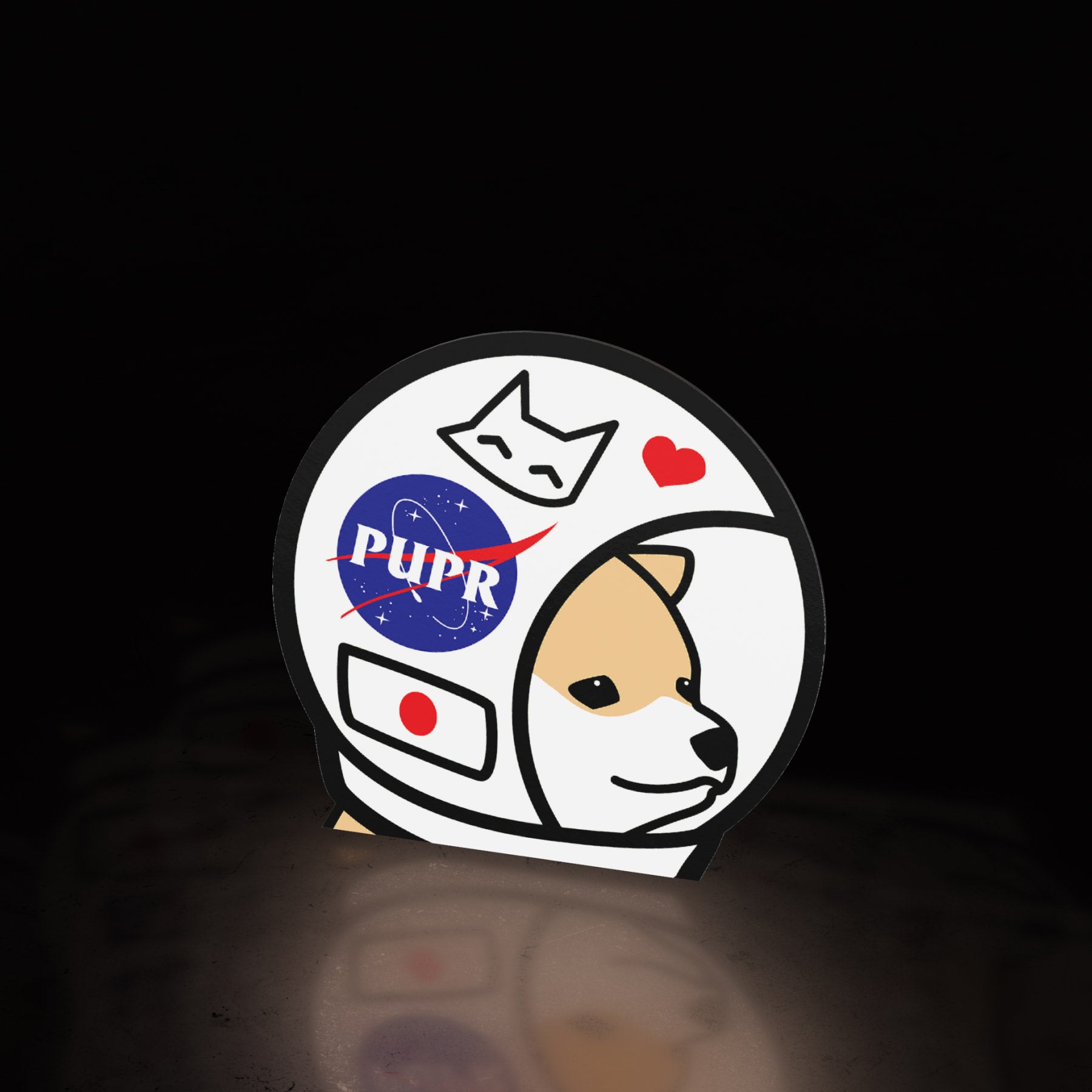 space pup shiba (sticker) - triple cat deluxe