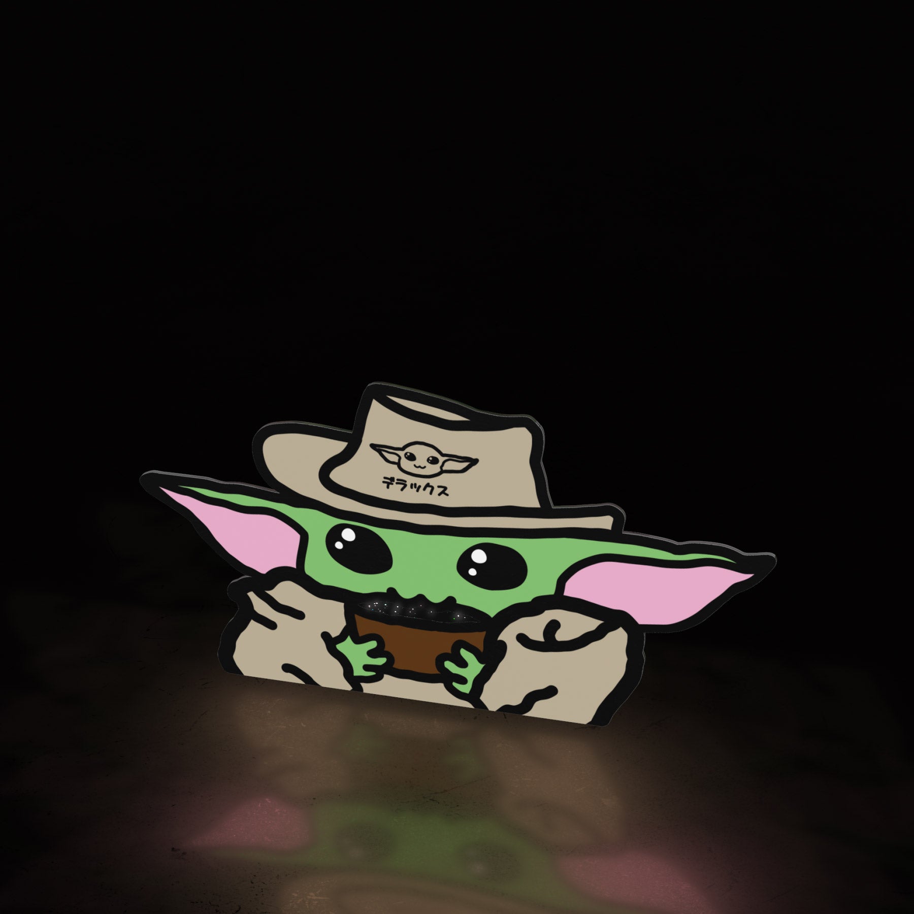 alien boi sipping (sticker) - triple cat deluxe