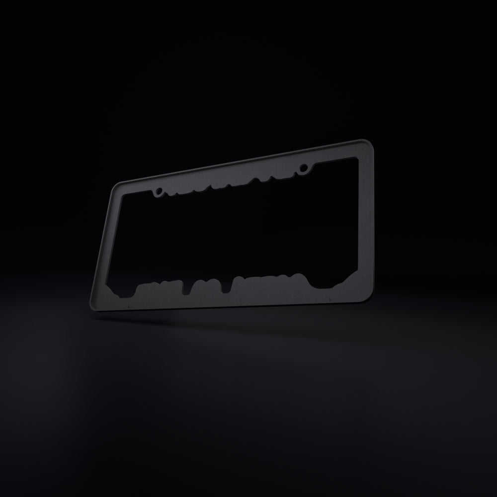 mr sanic - gotta go fast - license plate frame (black/oil slick text) - triple cat deluxe