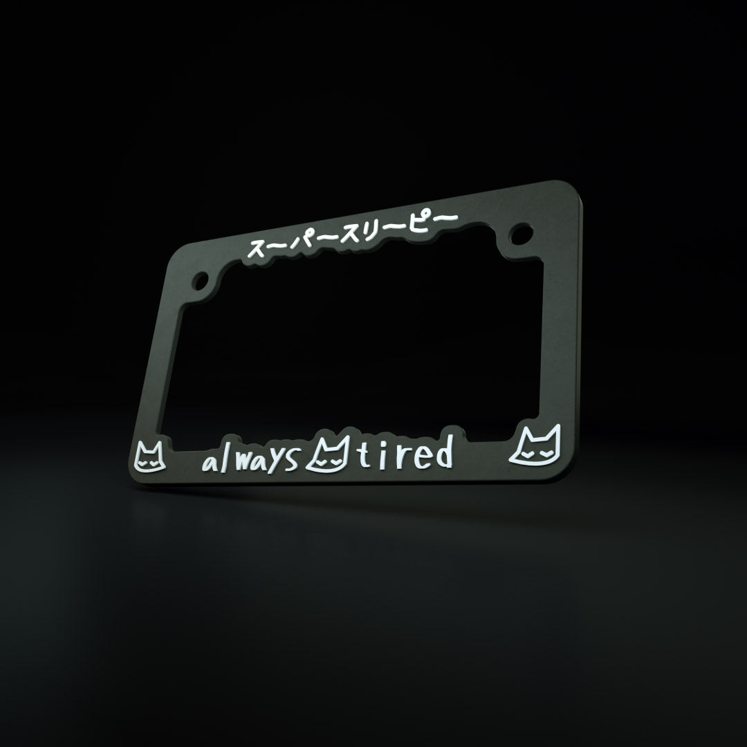 motorcycle frame - ALWAYS TIRED v2.0 (black/white) - triple cat deluxe