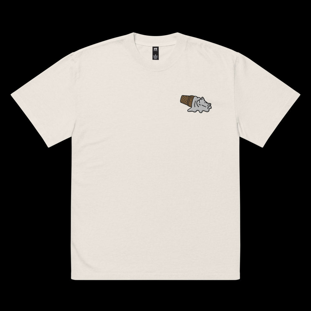 cat cone oopsie ~ oversized faded t-shirt (made to order) - triple cat deluxe