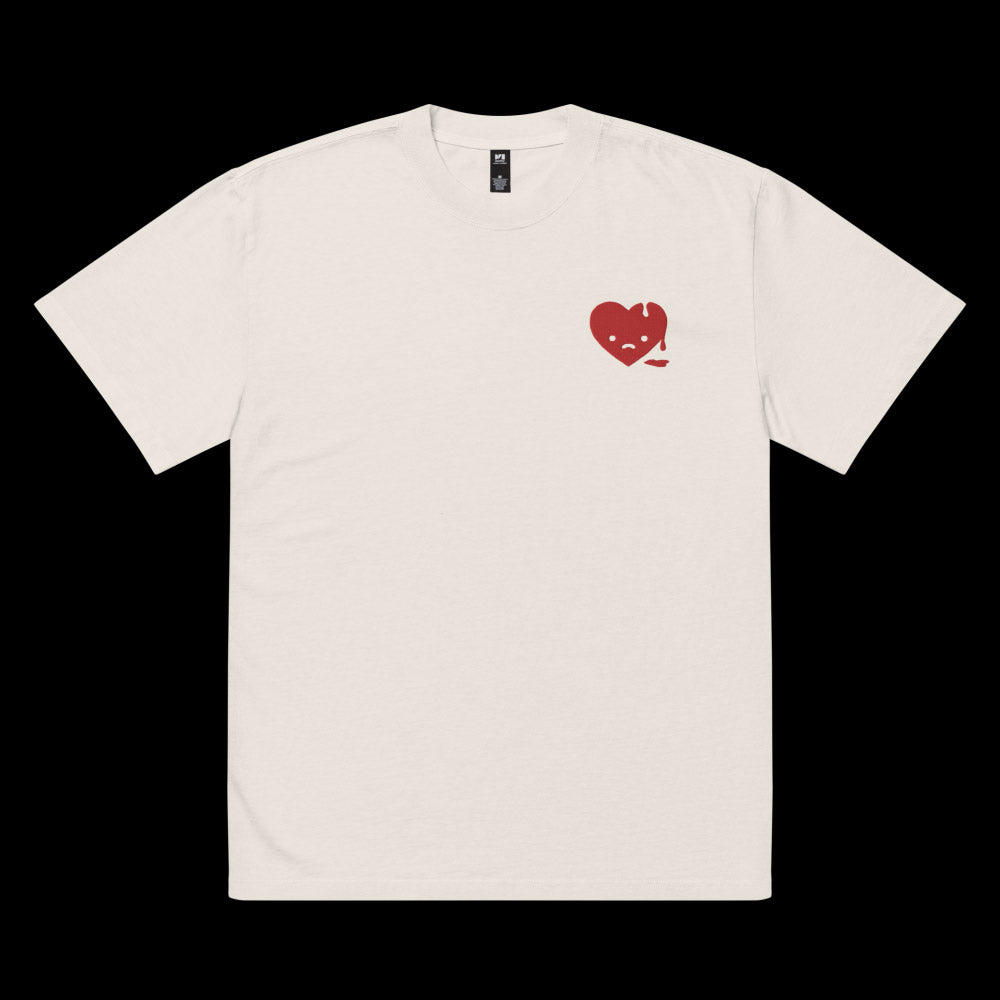 broken heart boi ~ oversized faded t-shirt (made to order) - triple cat deluxe