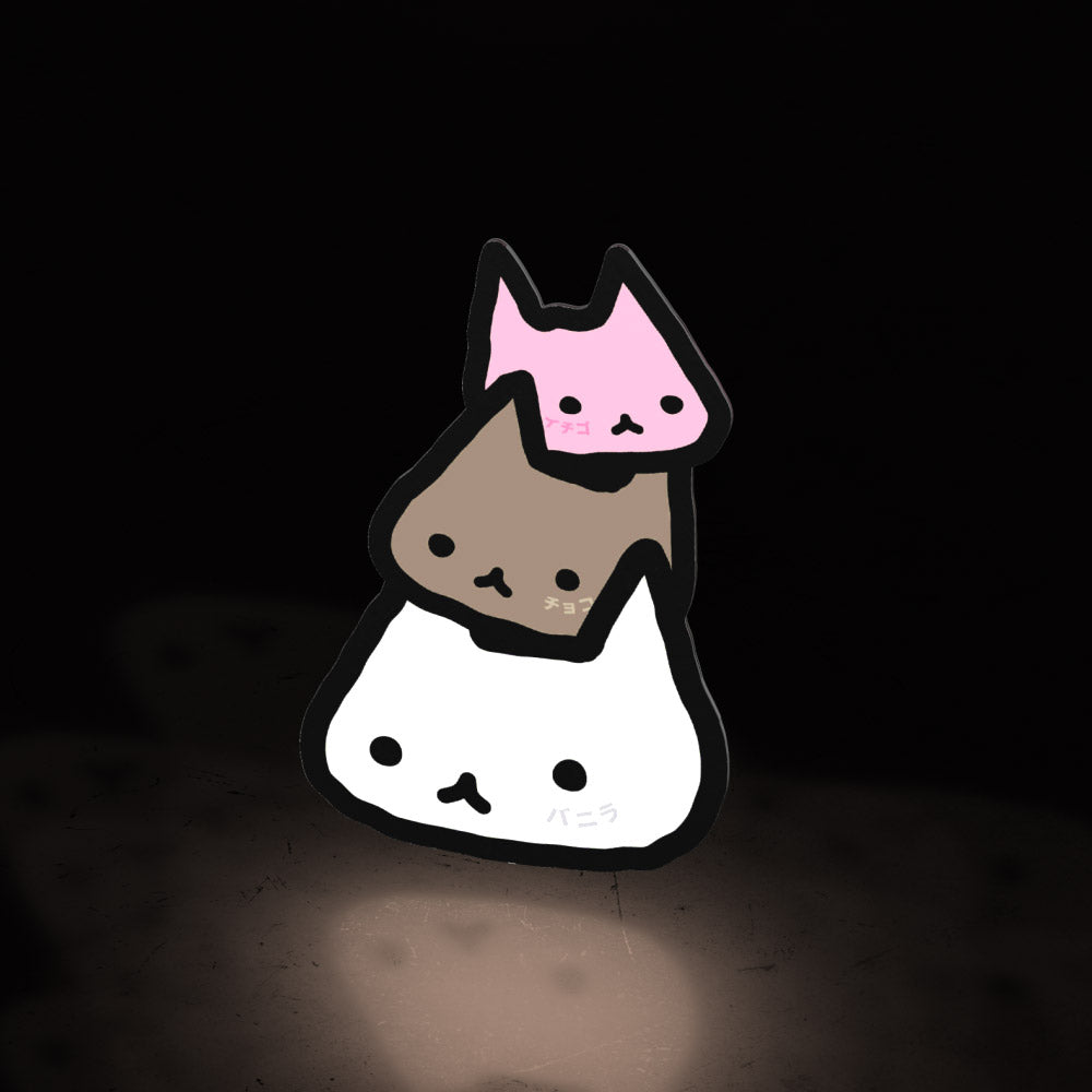 neapolitan neko stack (diecut) - triple cat deluxe
