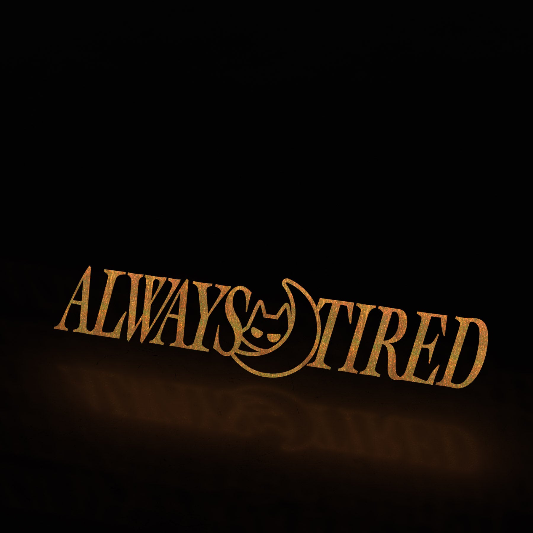 (invisible) always tired moon cat classic (decal) - triple cat deluxe