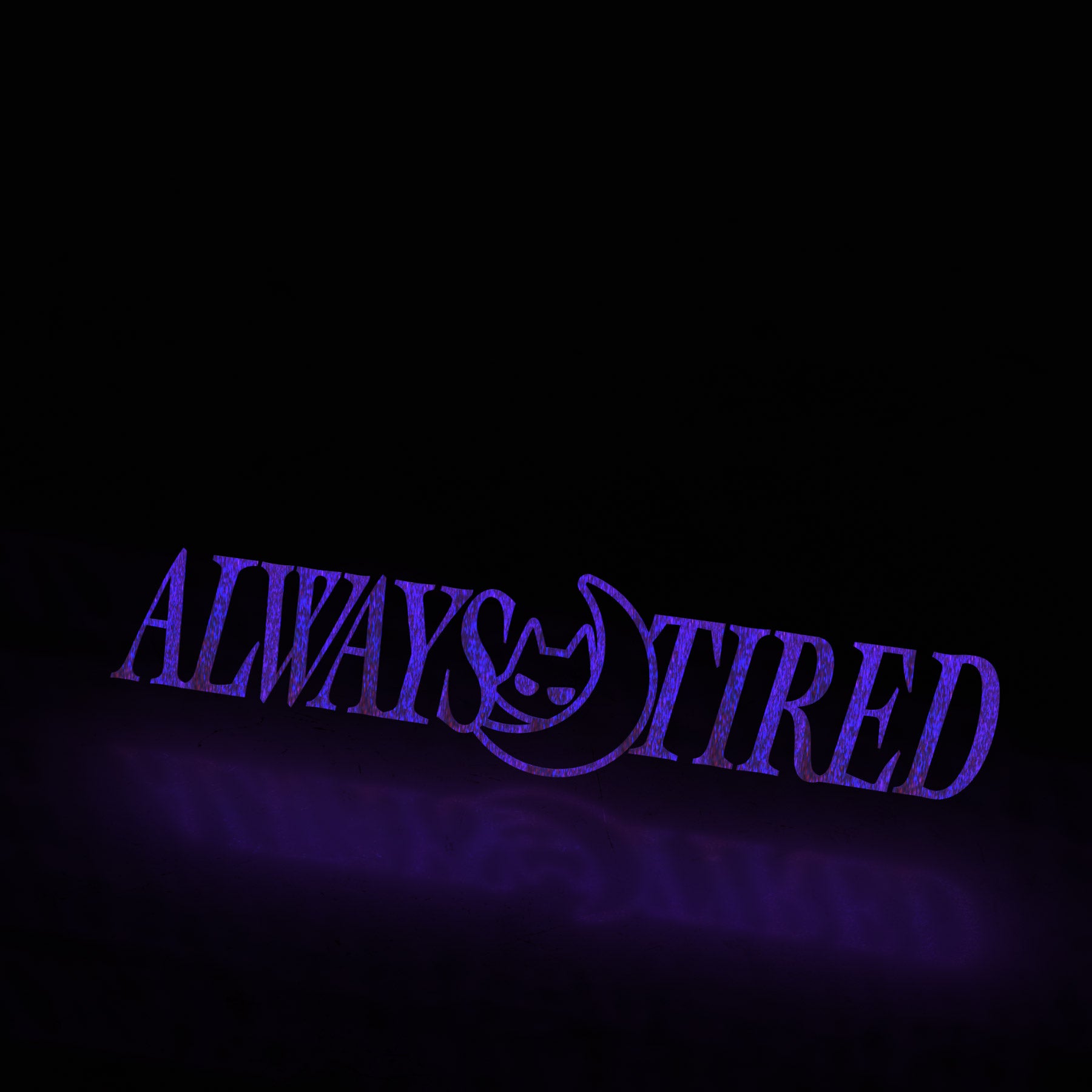 (invisible) always tired moon cat classic (decal) - triple cat deluxe