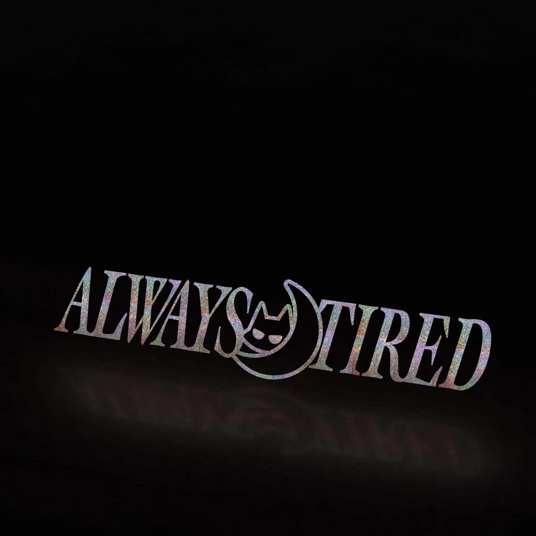 (invisible) always tired moon cat classic (decal) - triple cat deluxe