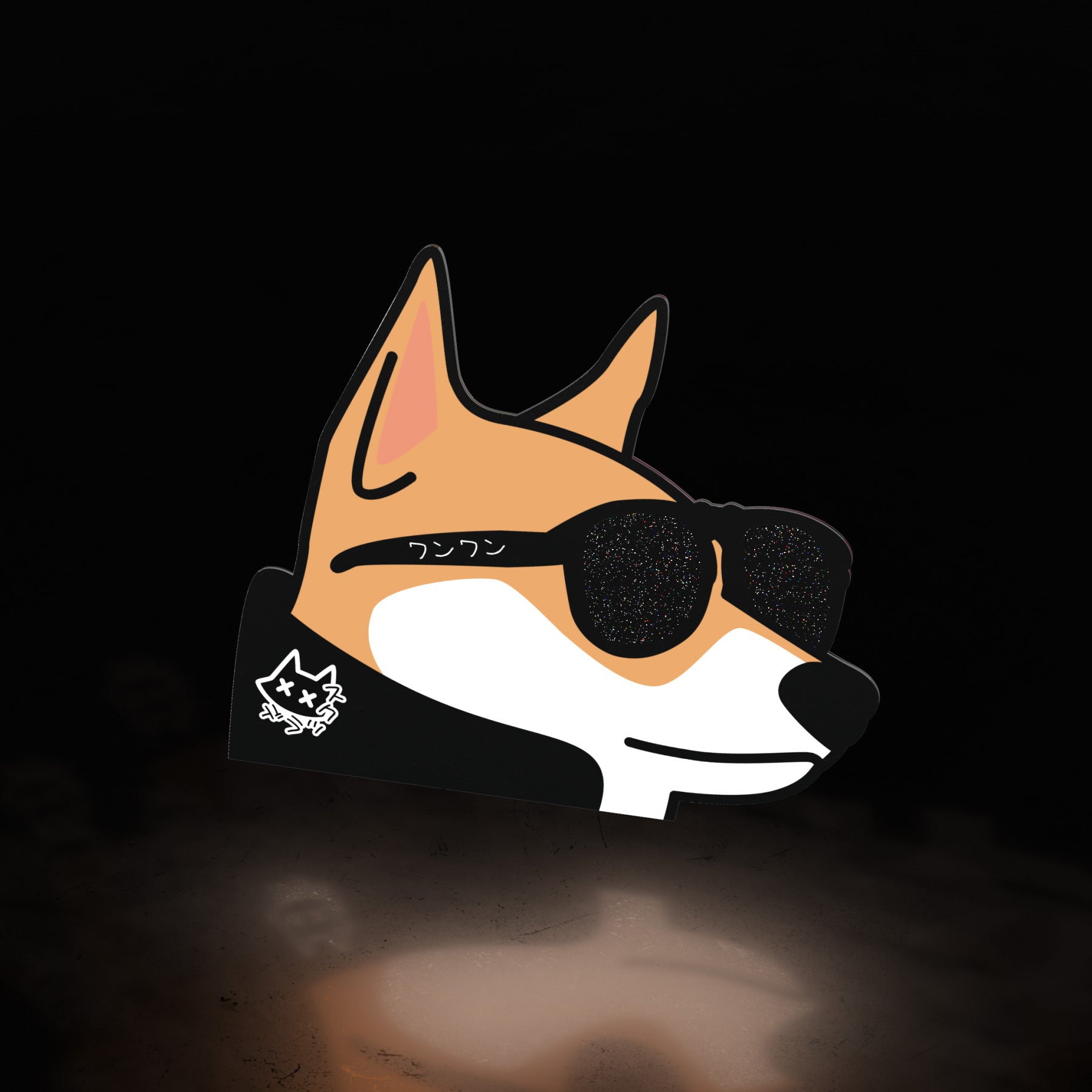(invisible) shiba shades (sticker) - triple cat deluxe