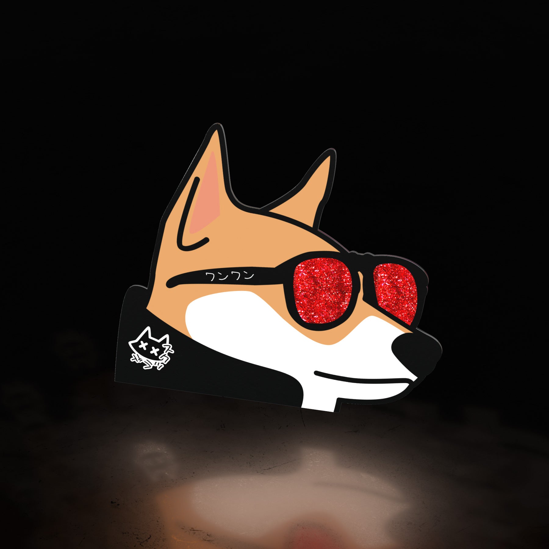 (invisible) shiba shades (sticker) - triple cat deluxe