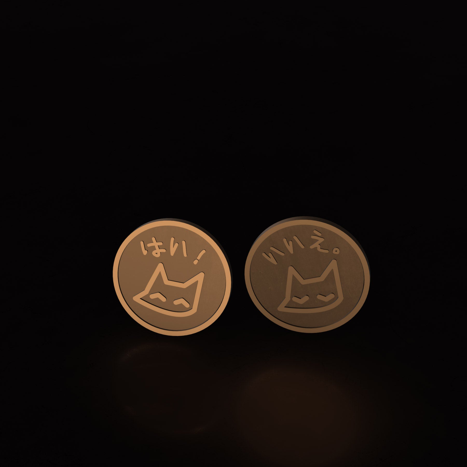 cat coin - antique gold - triple cat deluxe