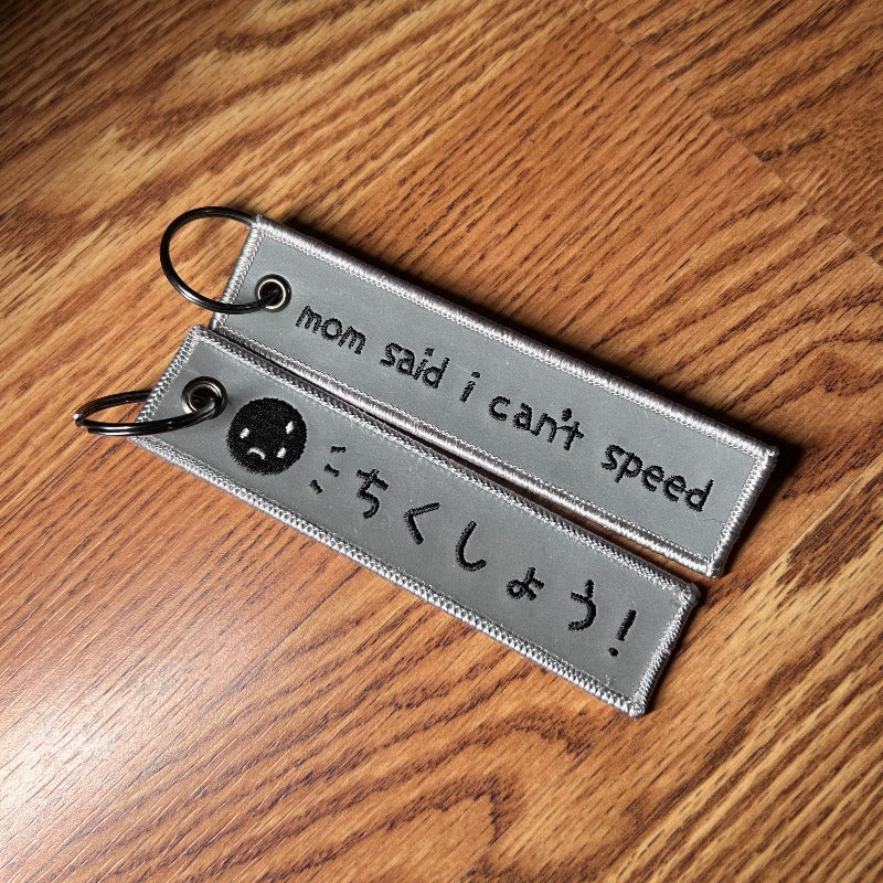 mom said i can't speed ~ REFLECTIVE (flight tag) - triple cat deluxe