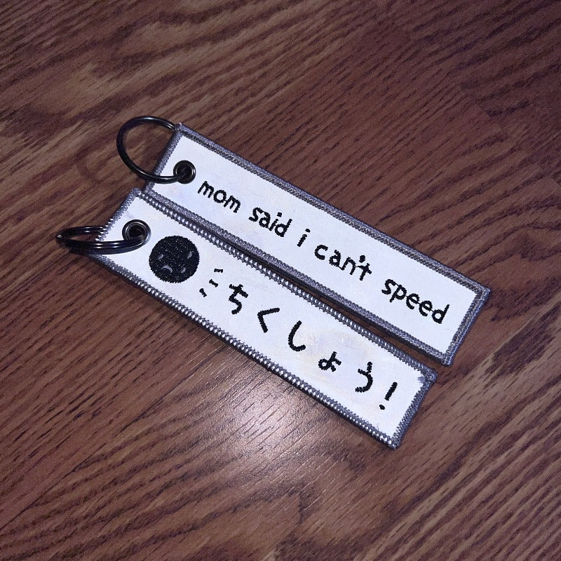 mom said i can't speed ~ REFLECTIVE (flight tag) - triple cat deluxe