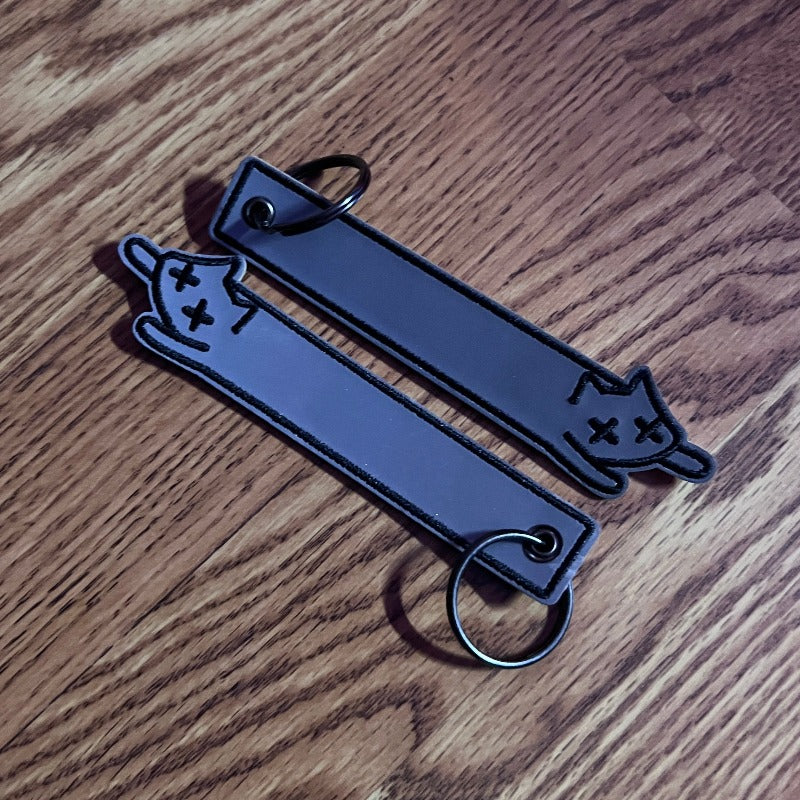 dead tired long kitty ~ REFLECTIVE (flight tag) - triple cat deluxe