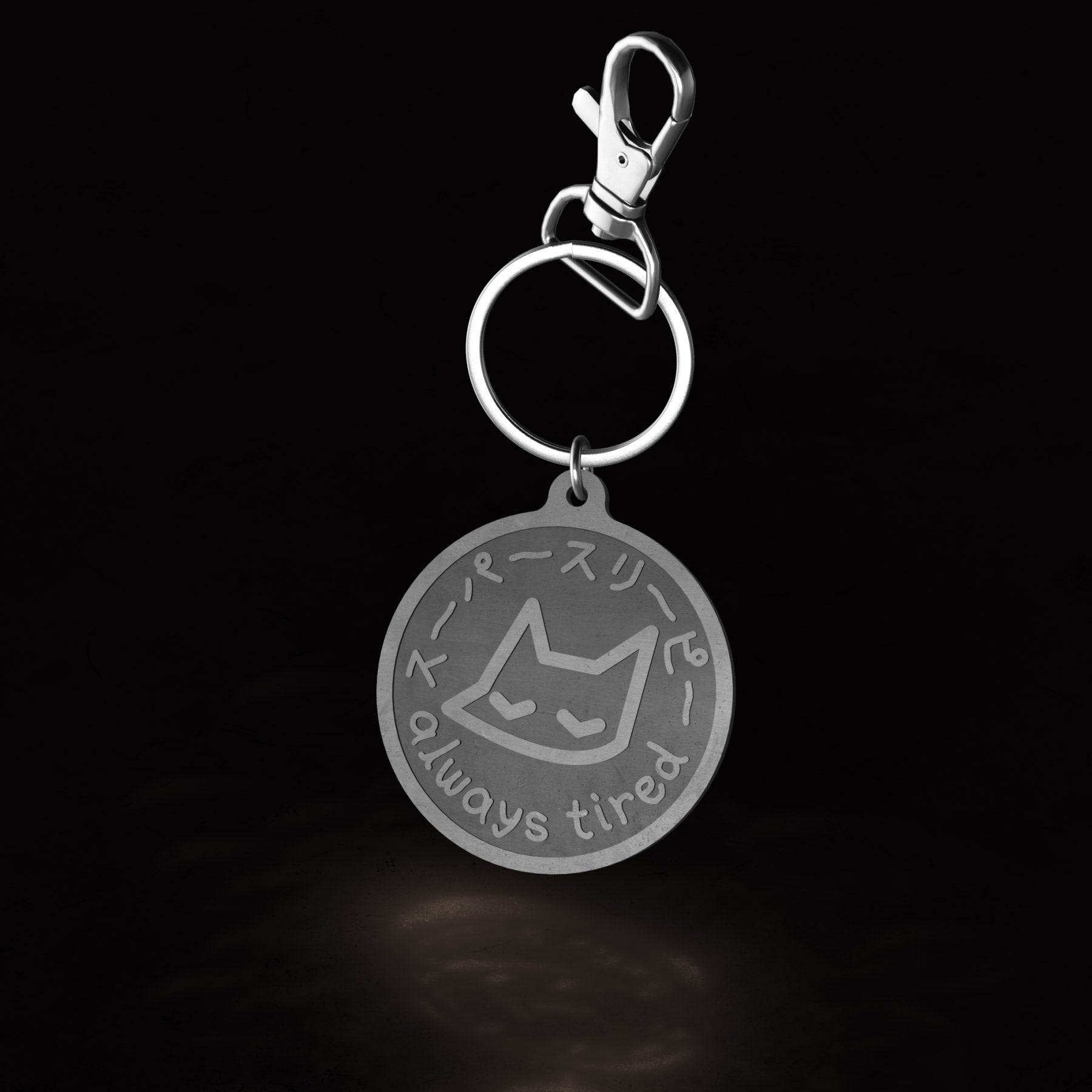 always tired neko (keychain) - triple cat deluxe