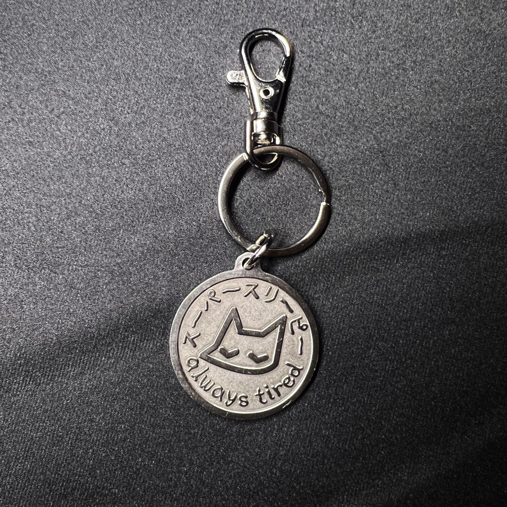 always tired neko (keychain) - triple cat deluxe