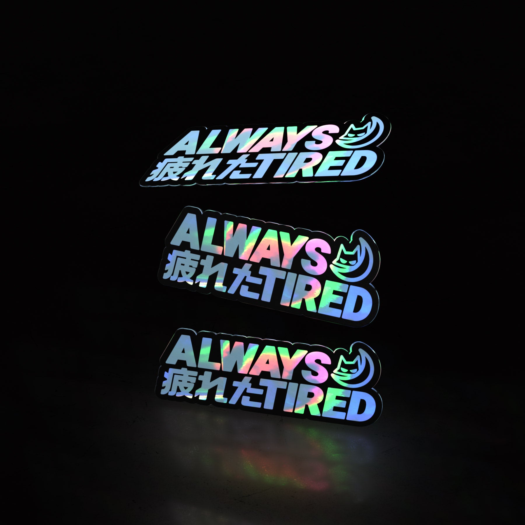 always tired minis (3pk stickers) - triple cat deluxe