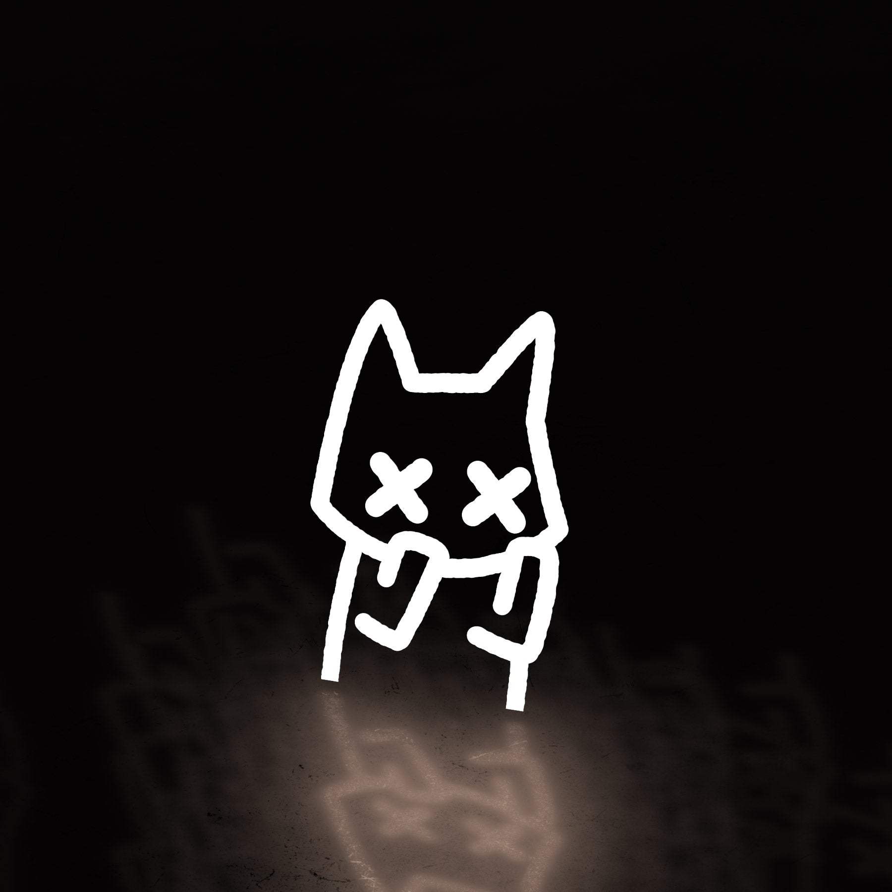 anxiety cat solo (decal) ~ white - triple cat deluxe